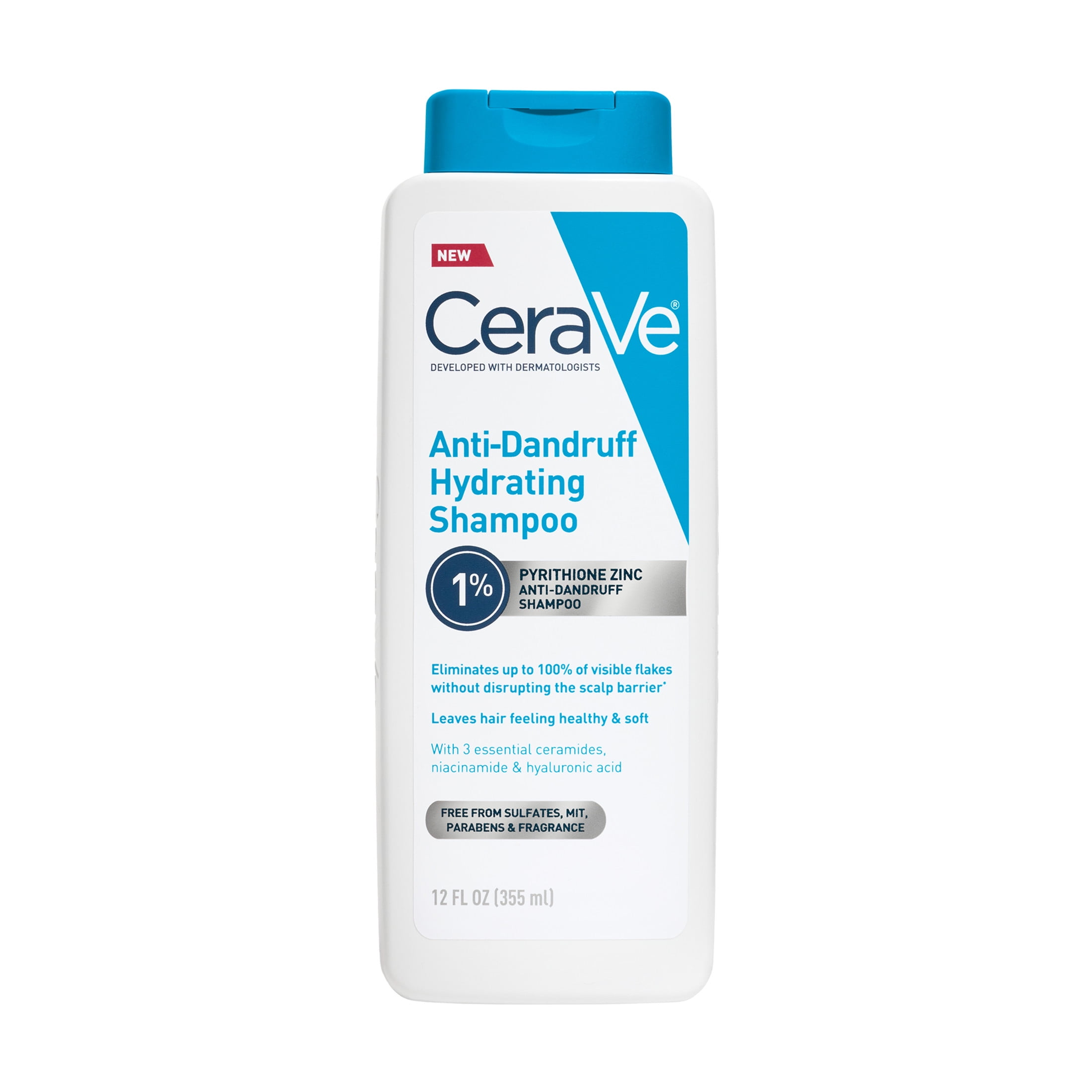 CeraVe Hydrating Anti-Dandruff Shampoo, Scalp Treatment with Pyrithione Zinc, Ceramides, and Hyaluronic Acid (12 fl oz) 69r36
