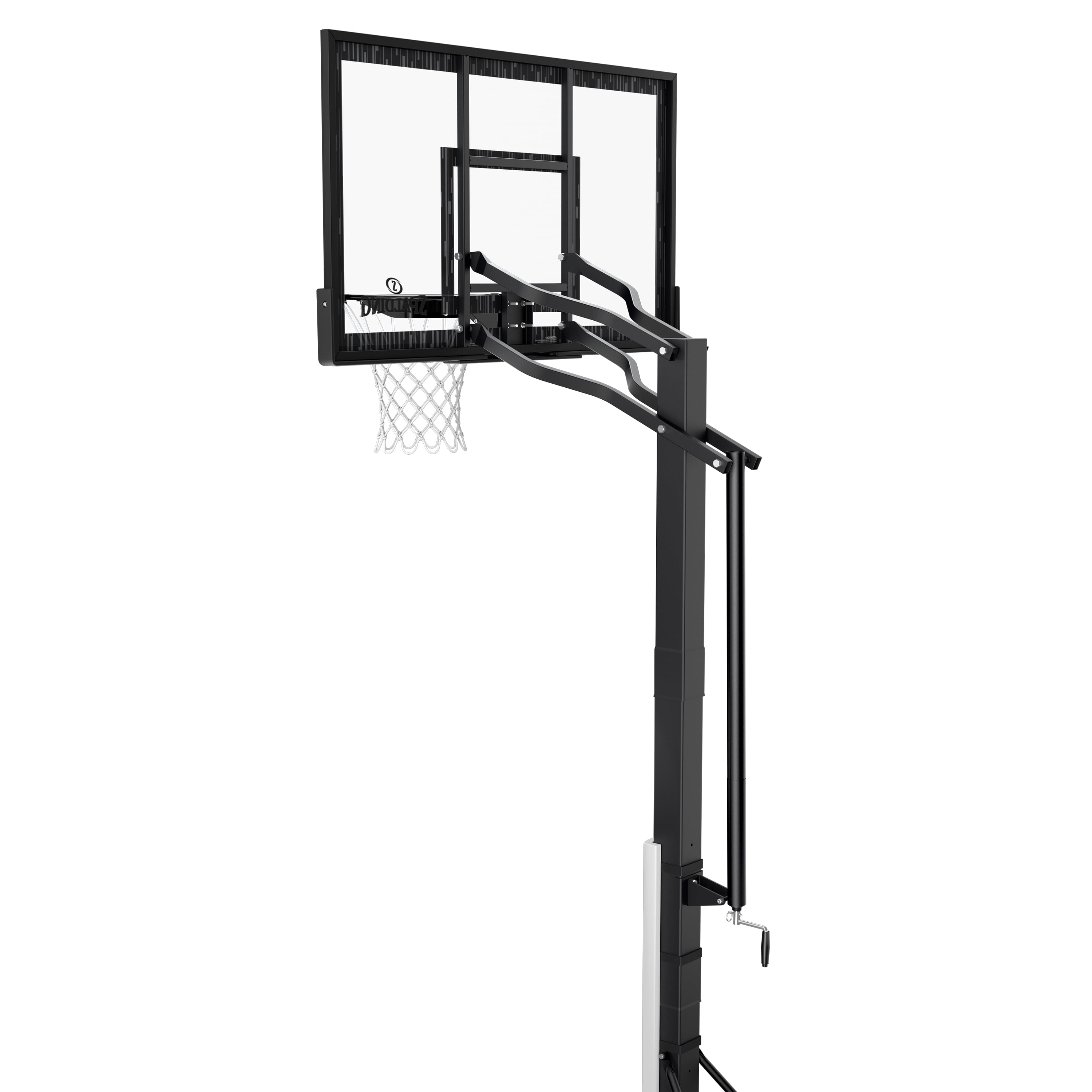 Spalding 60-Inch Portable Basketball Hoop System with Acrylic Backboard and Adjustable Height (Black/White, 60 in) b5ysn