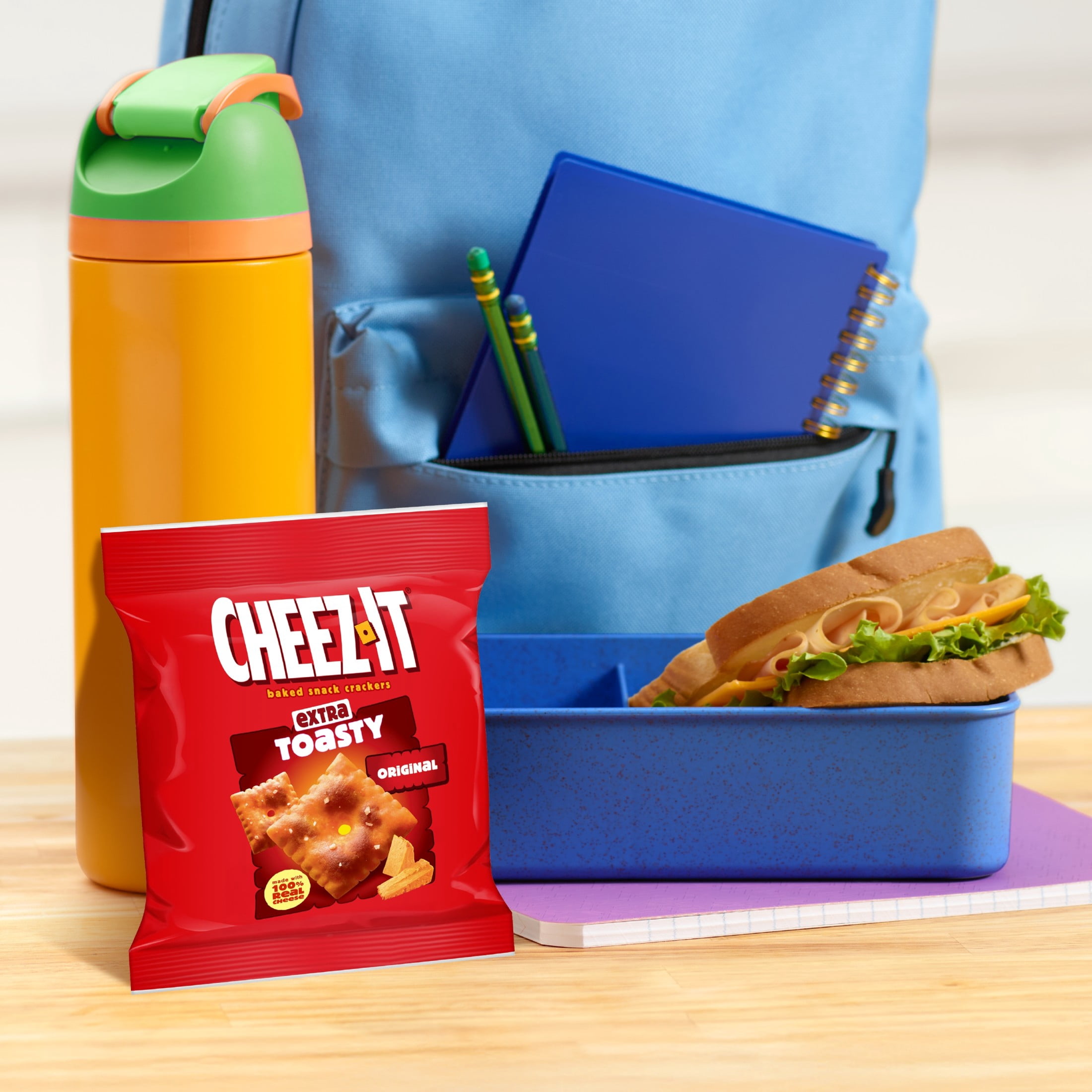Cheez-It Extra Toasty Baked Snack Crackers, Real Cheese Flavor, Crispy On-the-Go Snacks (10 oz, 10 Count) i1719