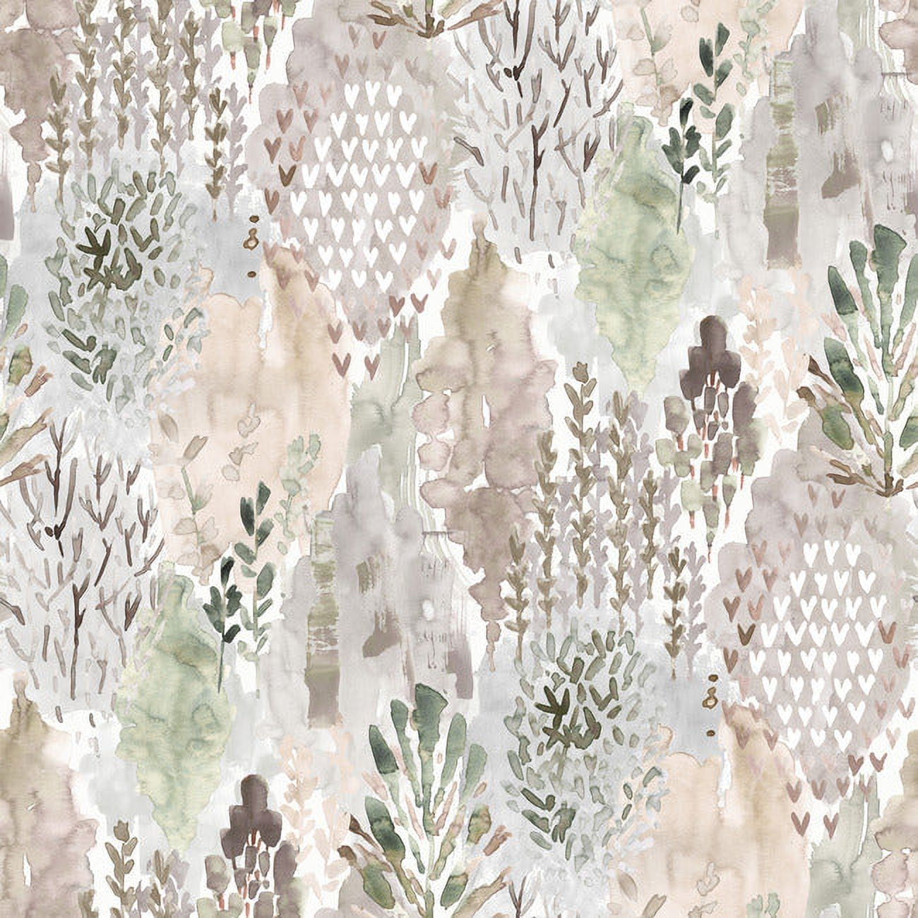 RoomMates Watercolor Tree Mosaic Peel and Stick Wallpaper (Green, 20.5 in x 18 ft) lboli