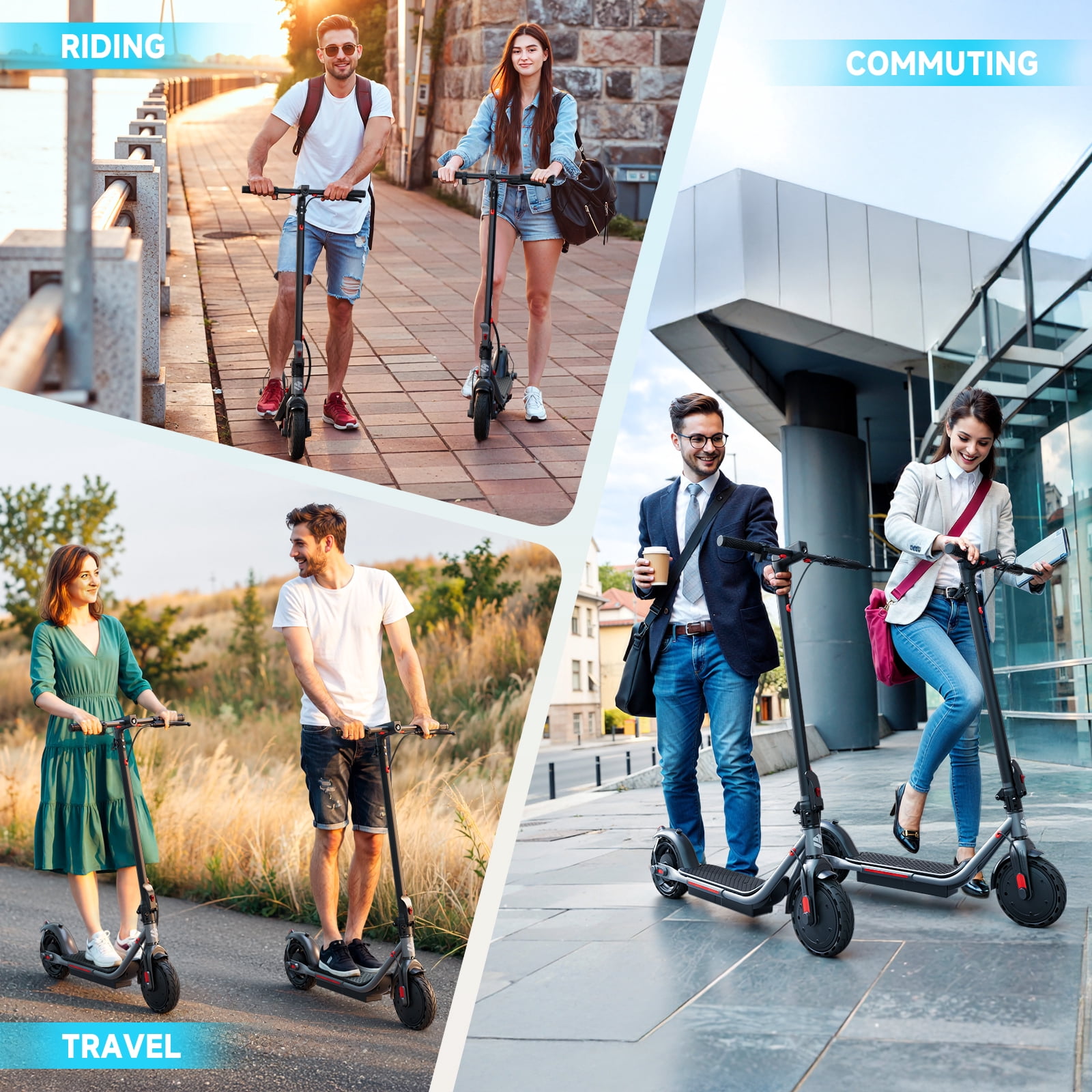 SISIGAD Electric Scooter for Adults, Foldable Commuter Scooter with 500W Motor, 19 MPH Max Speed (Green, 8.5 in) 4tsbn
