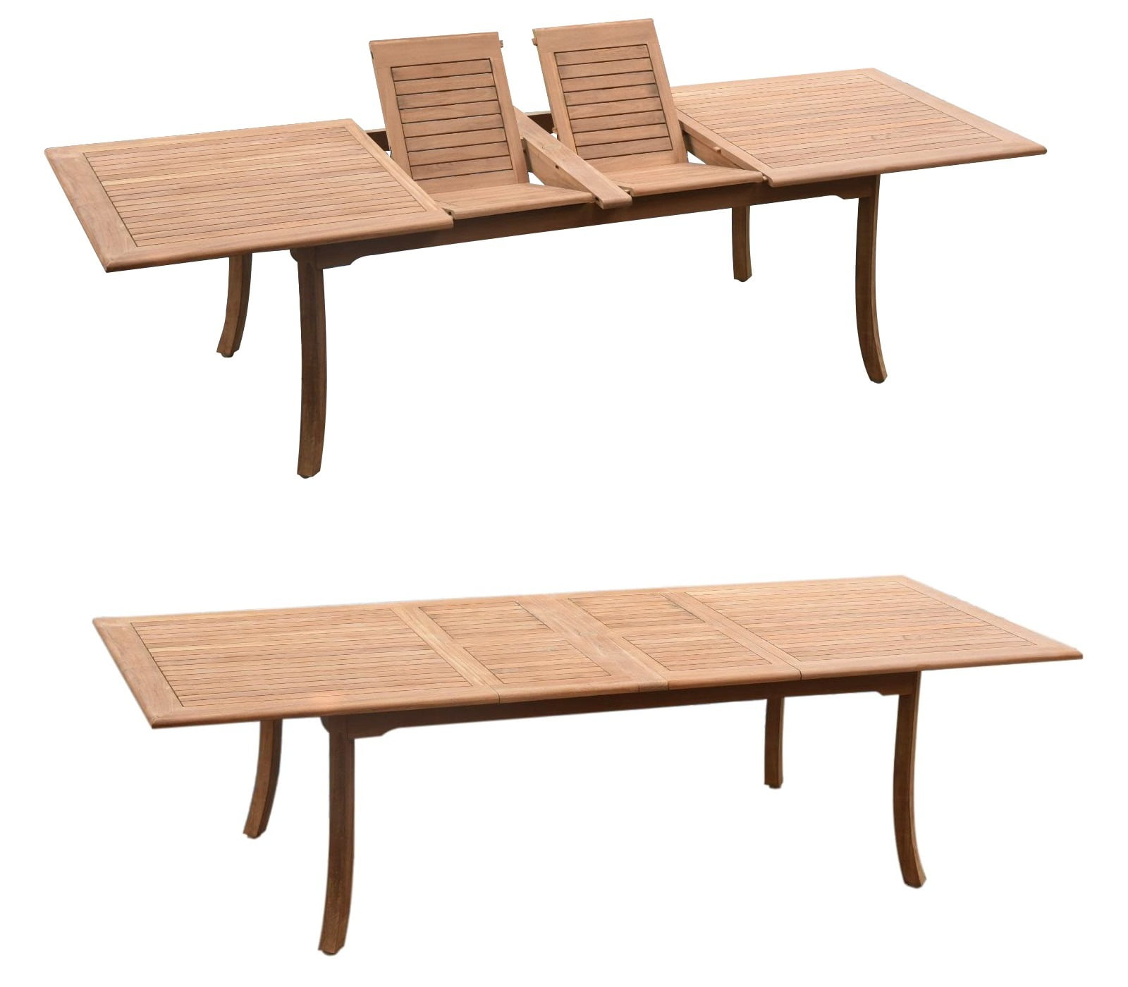 Wholesale Teak 11-Piece Outdoor Dining Set with 118-inch Double Extension Rectangle Table and 10 Lagos Arm Chairs (Brown, 11-Piece Set) vxga1