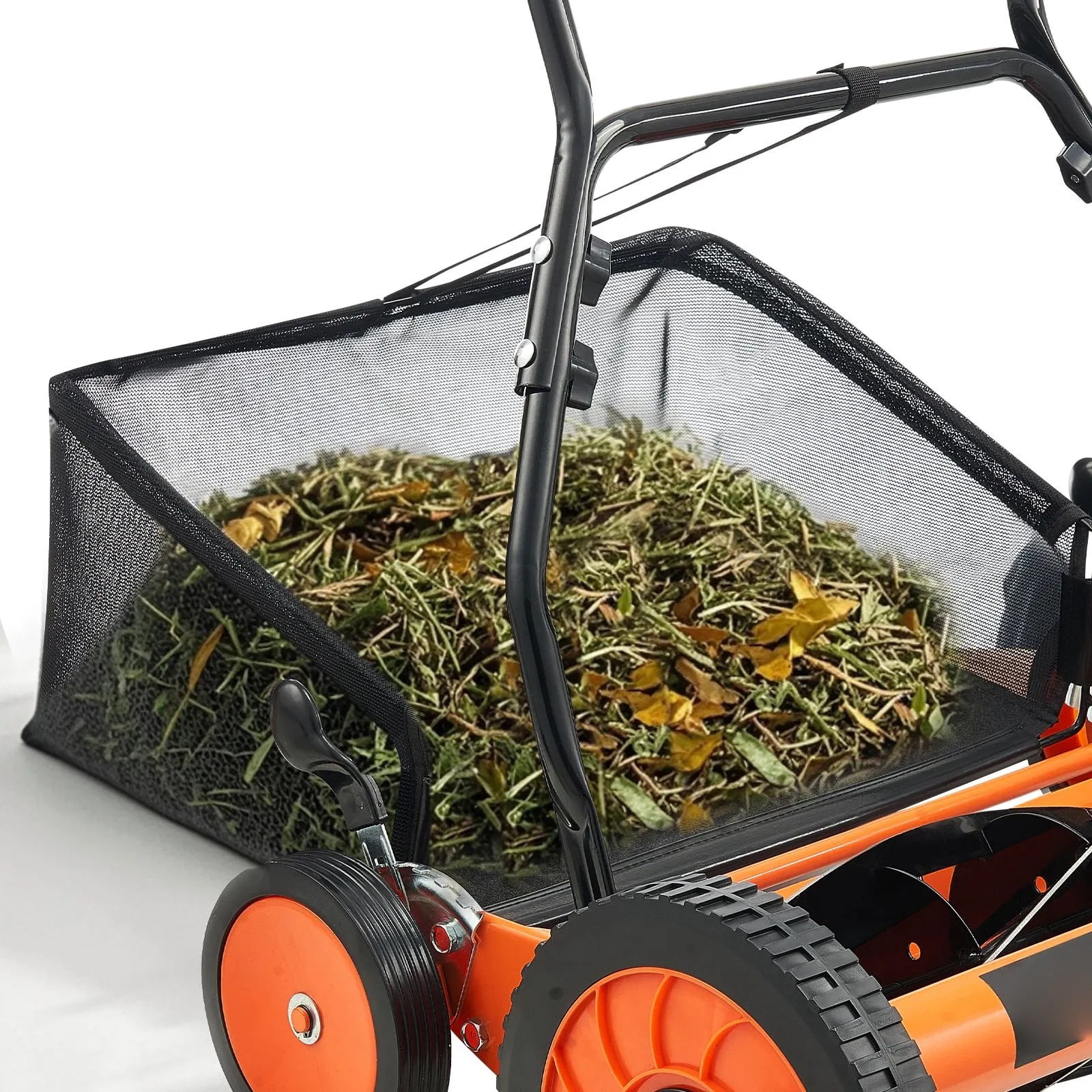 Generic Push Reel Lawn Mower, 5-Blade Manual Walk-Behind Mower with Grass Catcher Bag (Green, 18 in) w1hda