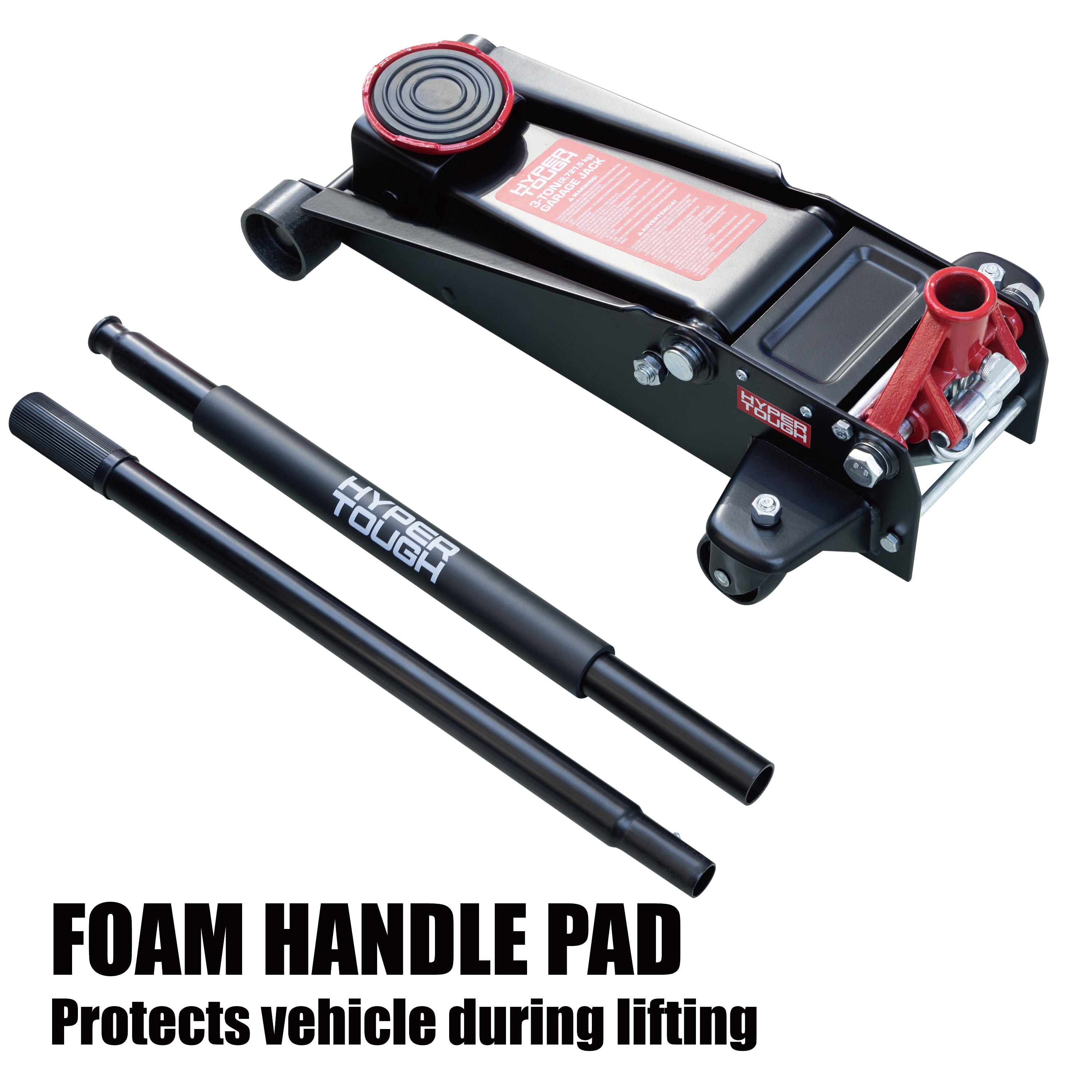 Hyper Tough 3 Ton Dual Pump Floor Jack for Cars, Trucks, and SUVs (5.125 in to 18.31 in) wxkmu