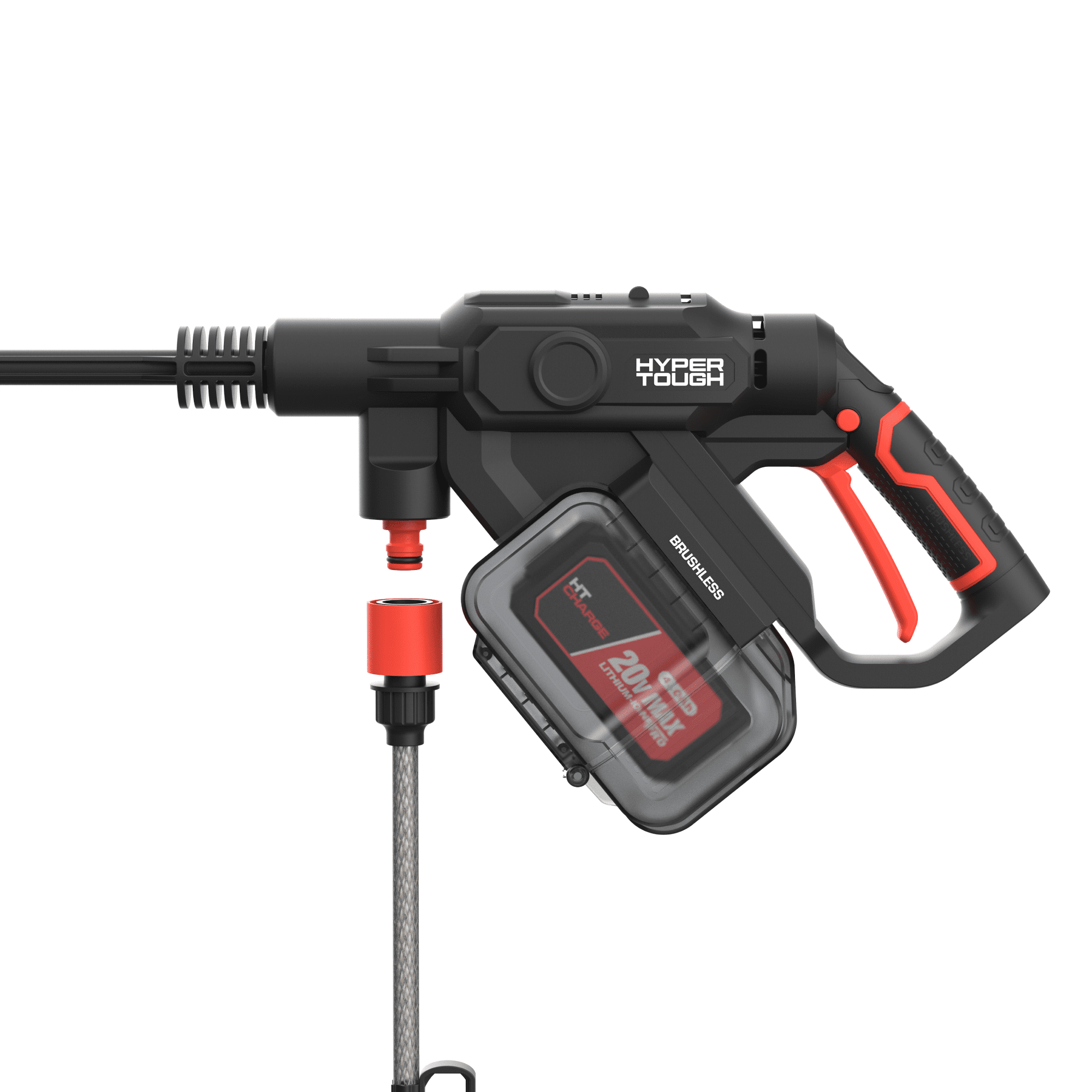 Hyper Tough 20V Brushless Cordless Portable Pressure Cleaner (710 PSI, 4.0Ah Battery Included) nyyb1