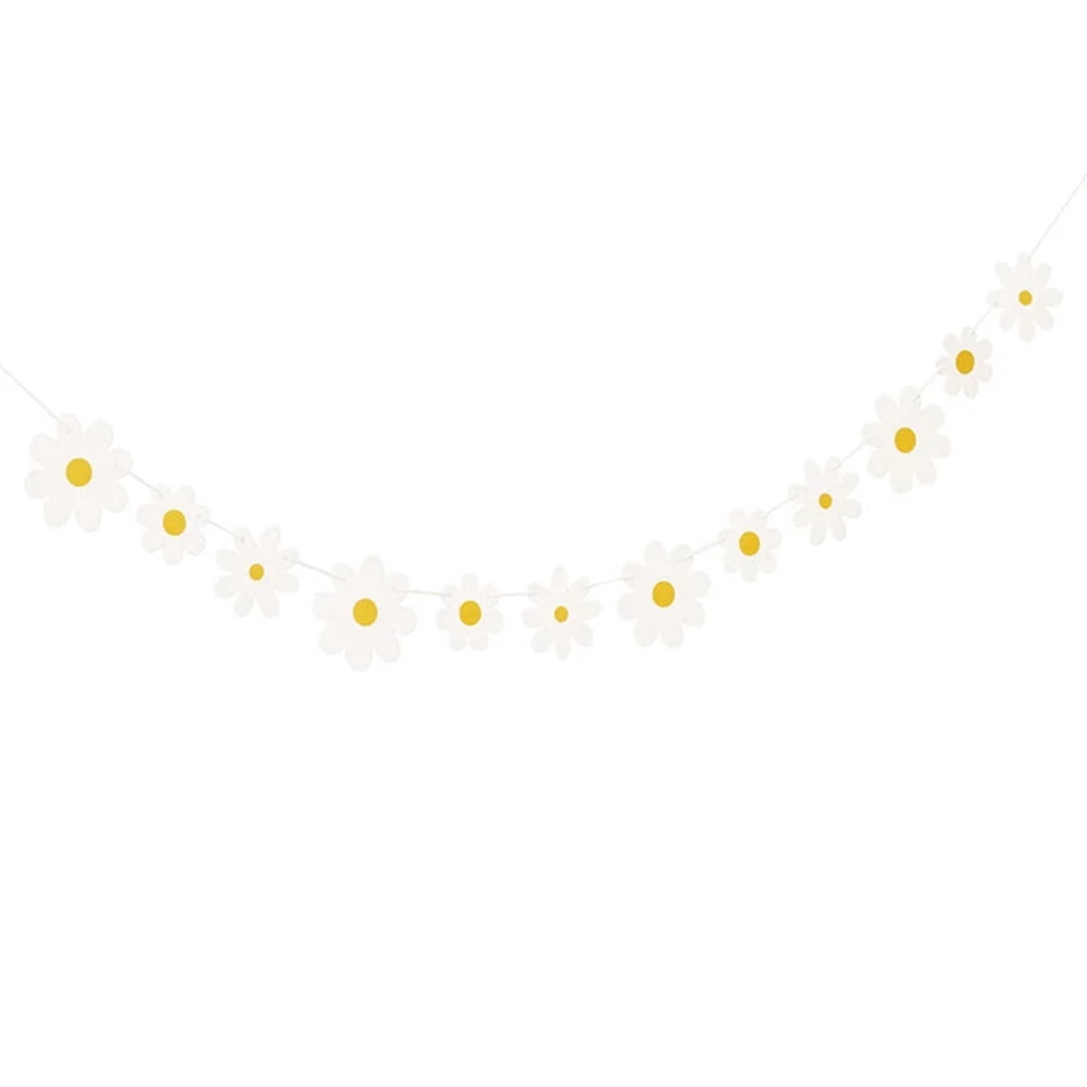 FLINT Daisy Garland Flower Bunting Banner (Spring Floral Party Decoration, 6 ft) ifkaw