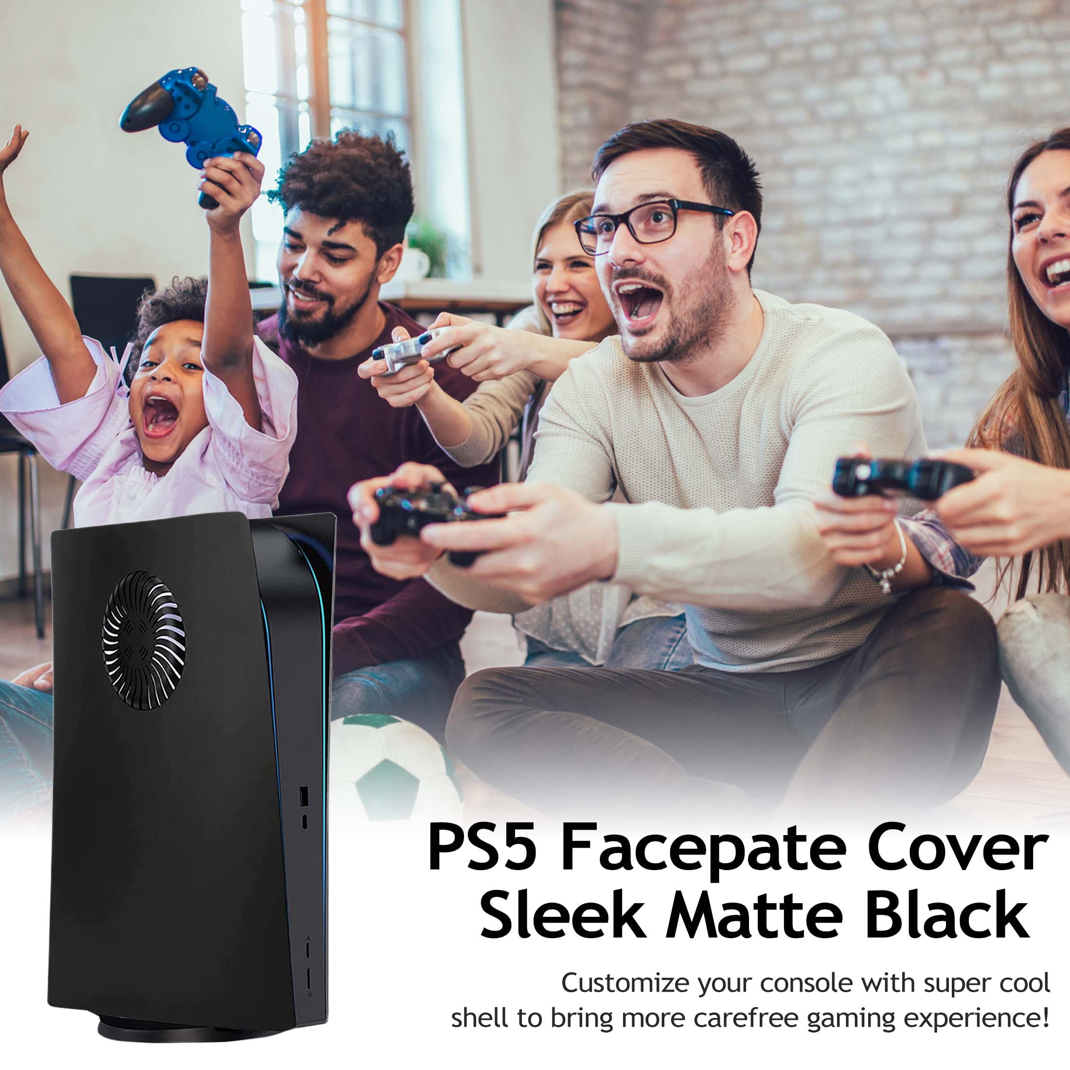 SIXGOLDHUA PS5 Digital Edition Faceplate Cover with Cooling Vents and Dust Filter (Black, 1 Set) j8j1m
