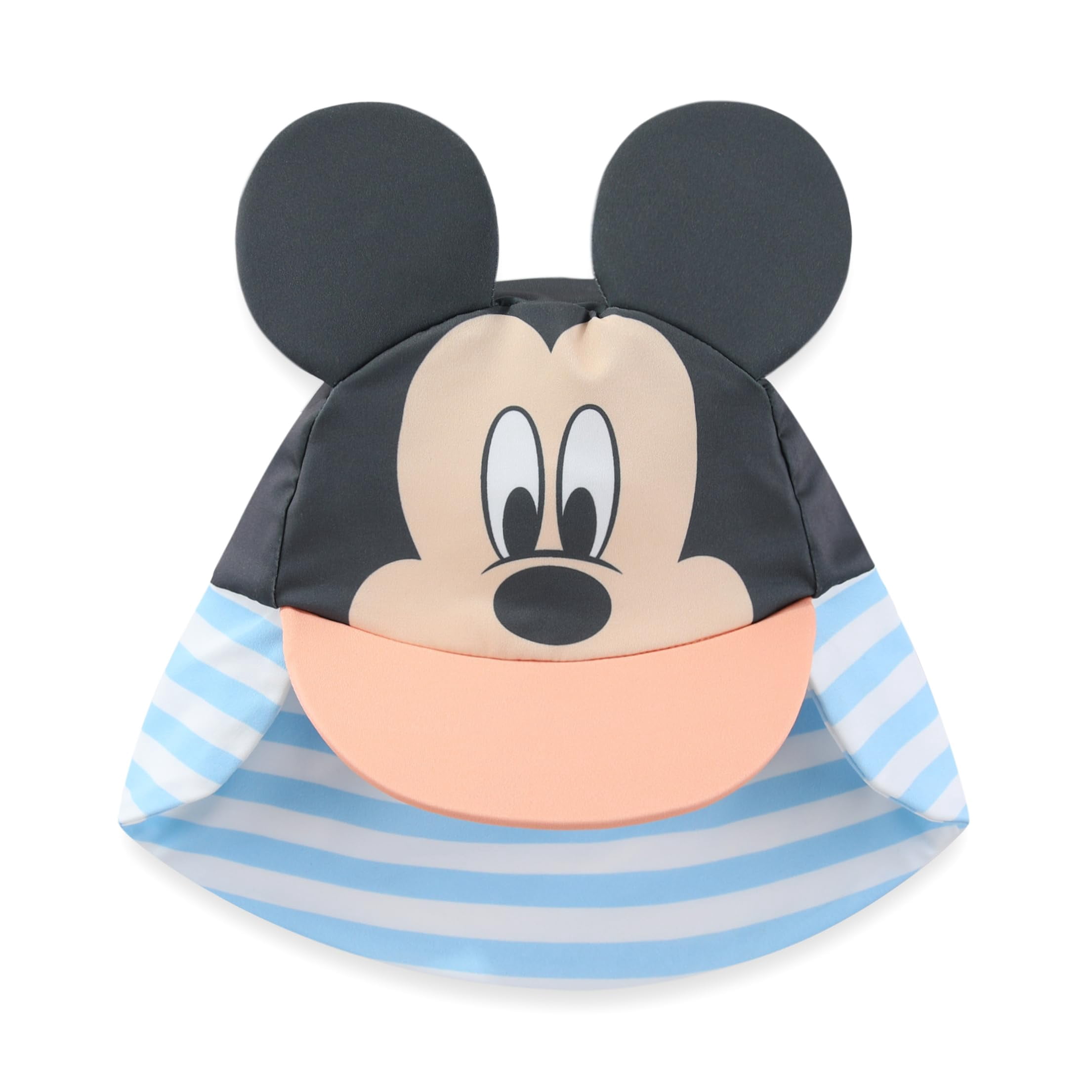 Disney Mickey Mouse UPF 50+ Rash Guard Swim Trunks and Sun Hat Set (Orange, 3M-24M) npph6