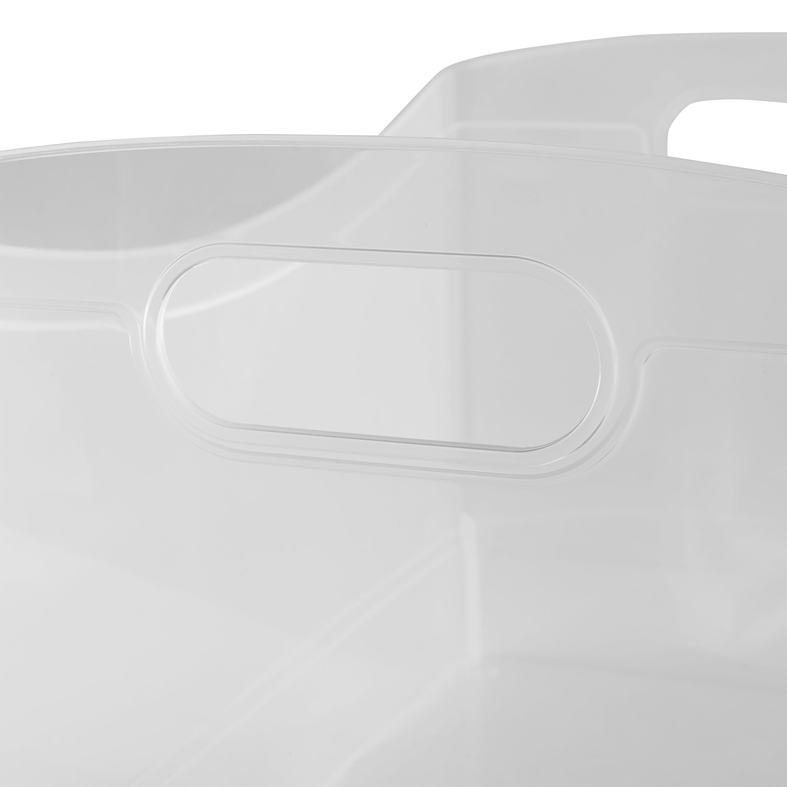 Mainstays Clear Plastic Utility Storage Bin with Built-In Handles (Clear, 15.3 in x 10.4 in x 9.8 in) 9zce6