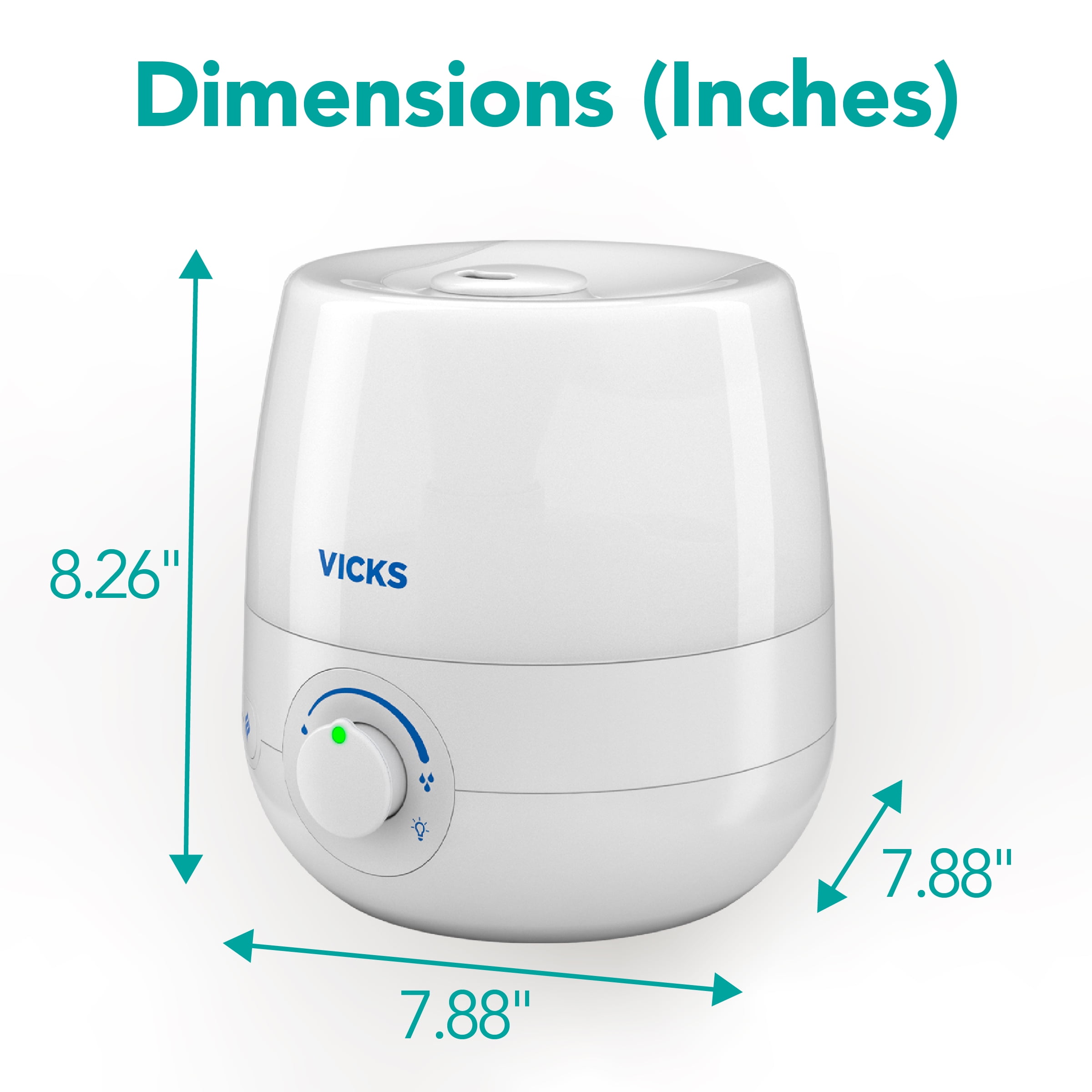 Vicks Ultrasonic Cool Mist Humidifier with Essential Oil Diffuser (White, 0.6 gal) hddgz