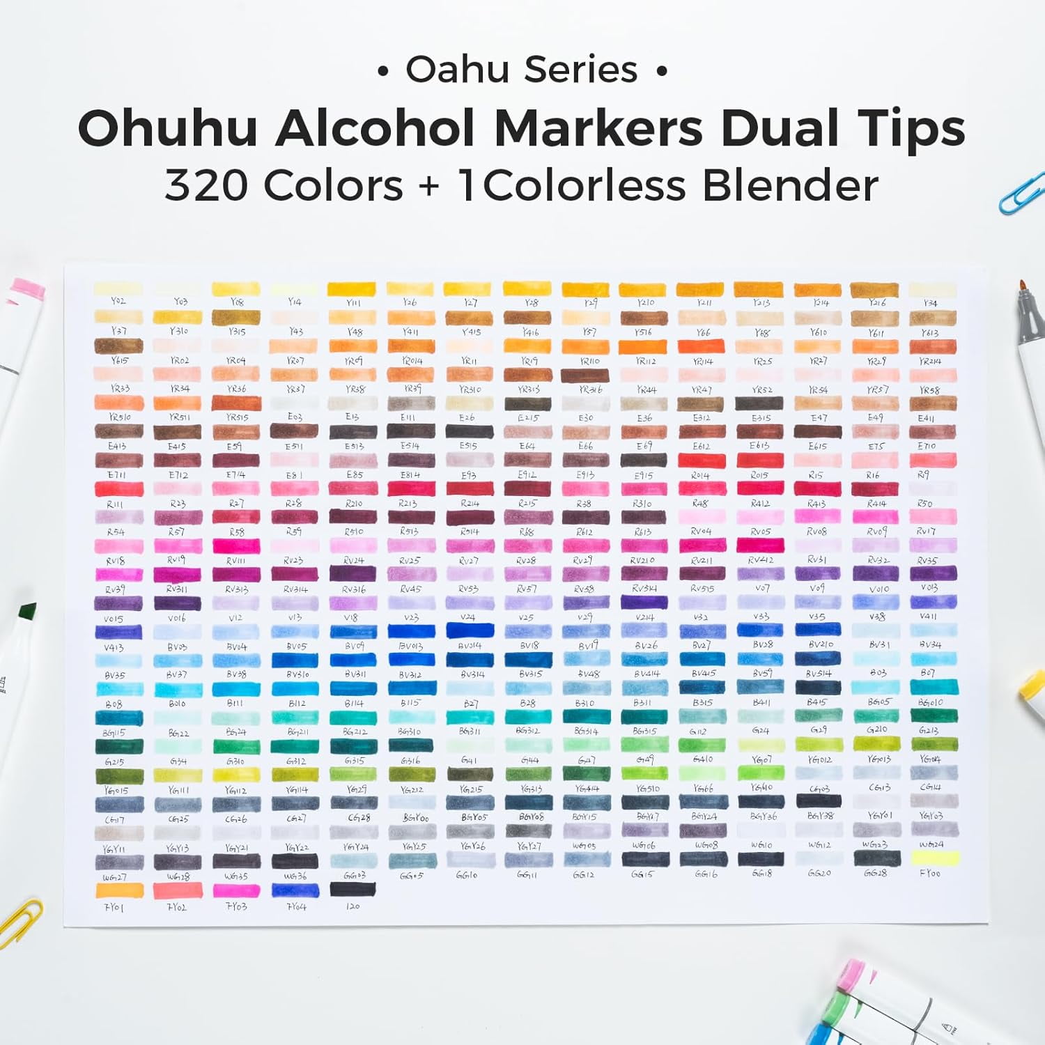 Ohuhu Alcohol Markers Dual Tip Art Set (320 Count, Assorted Colors) ky1vg
