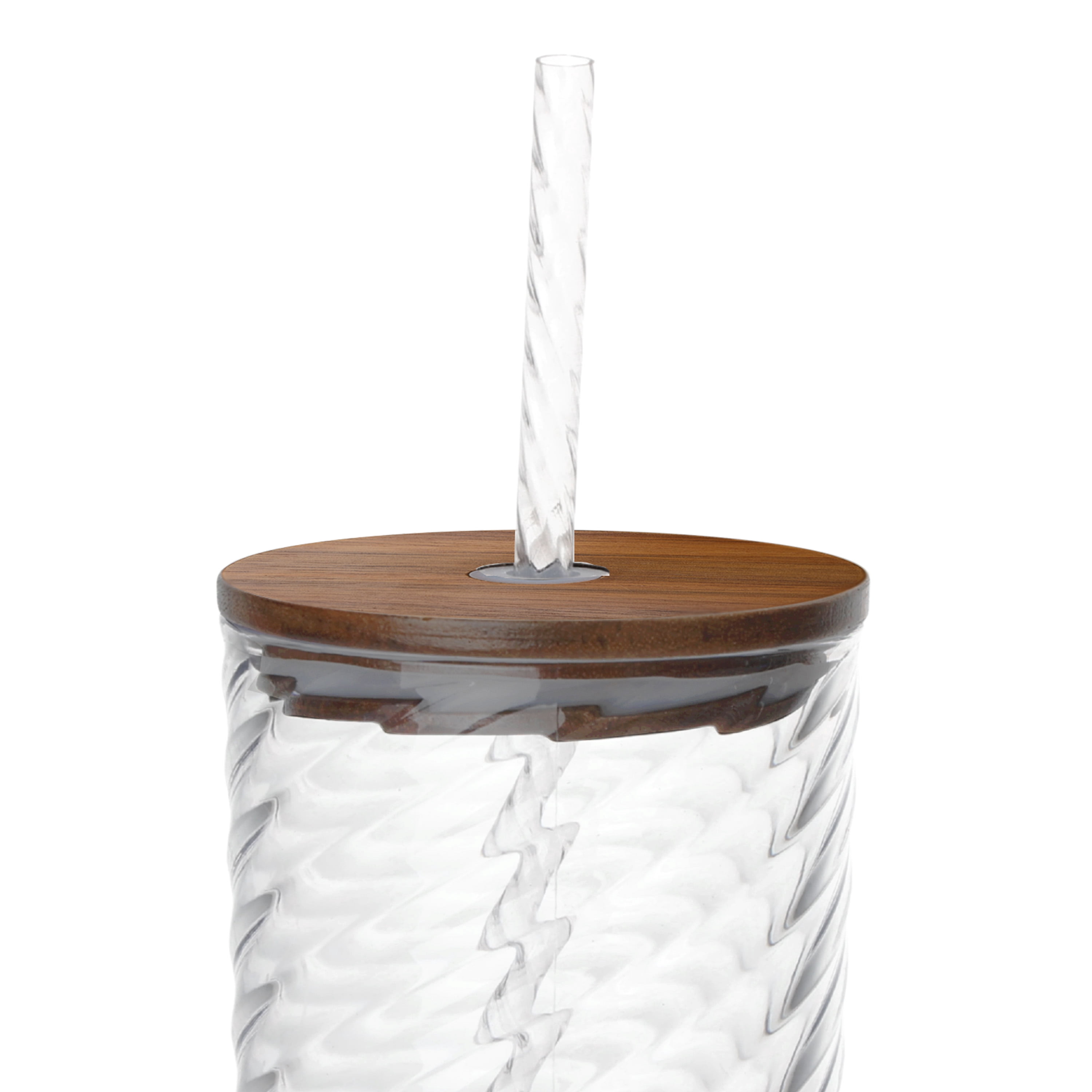Beautiful Tritan Swirl Texture Sipper Tumbler with Lid and Straw (Clear, 21 fl oz) 9zxbn