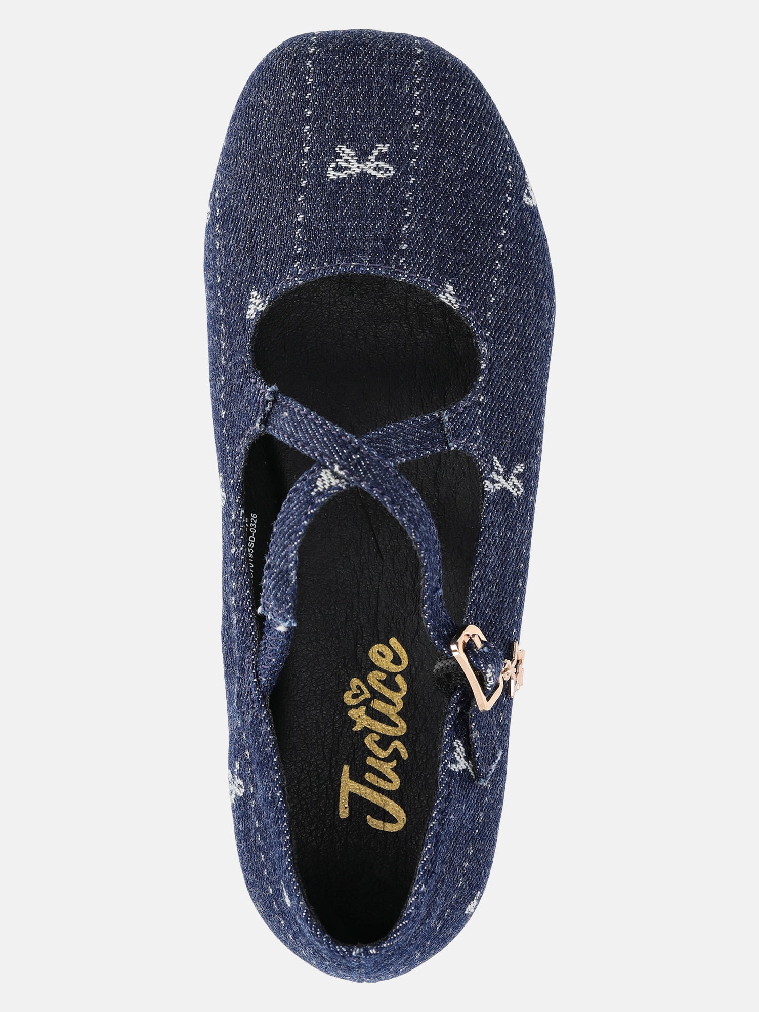 Justice Girls Crisscross Strapped Mary Jane Flats (Blue, 1 Pair) qrqgf