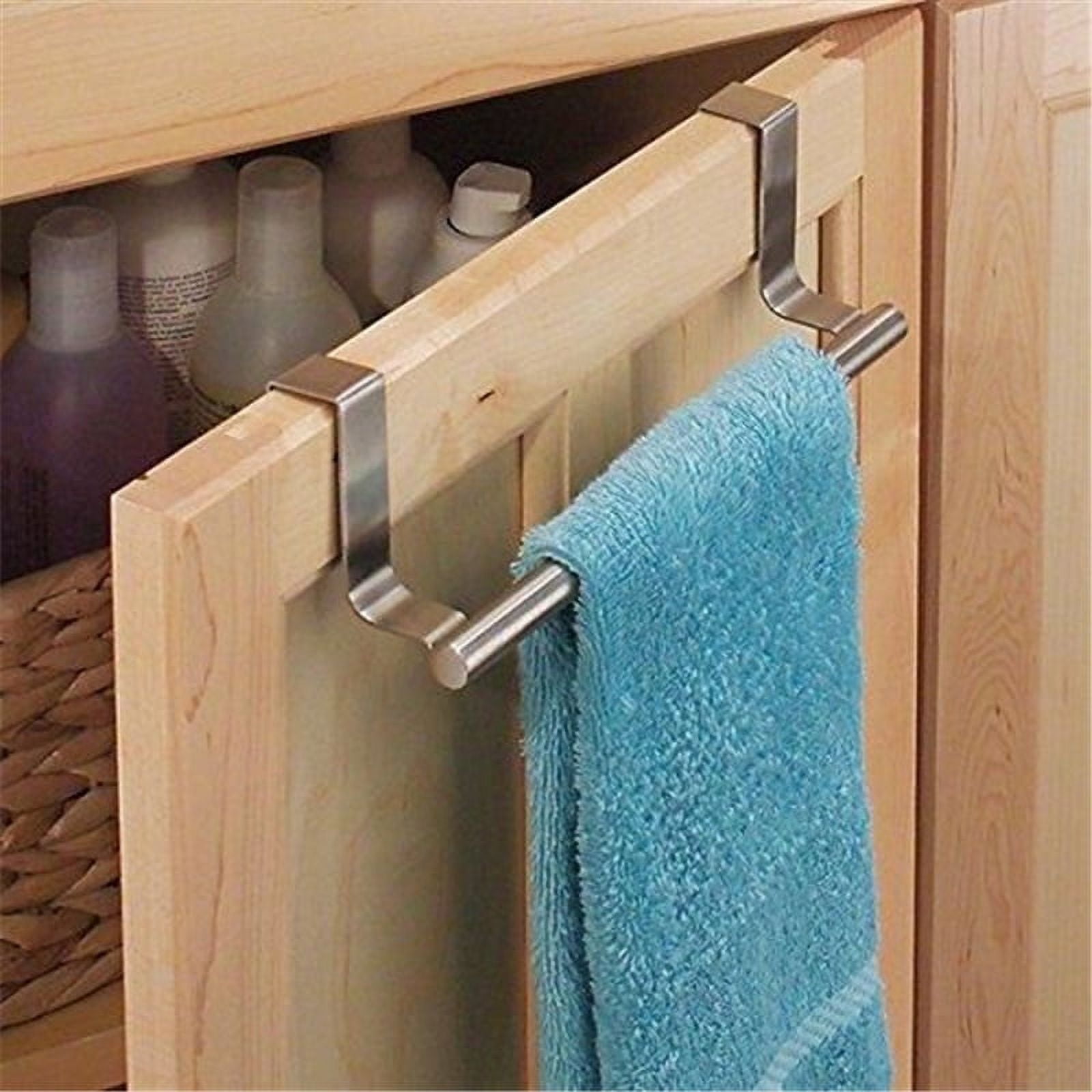 Codream Stainless Steel Kitchen Towel Bar Holder (Over-the-Cabinet Door, Silver, 9.25 in x 2.56 in x 2.56 in) ucfk5