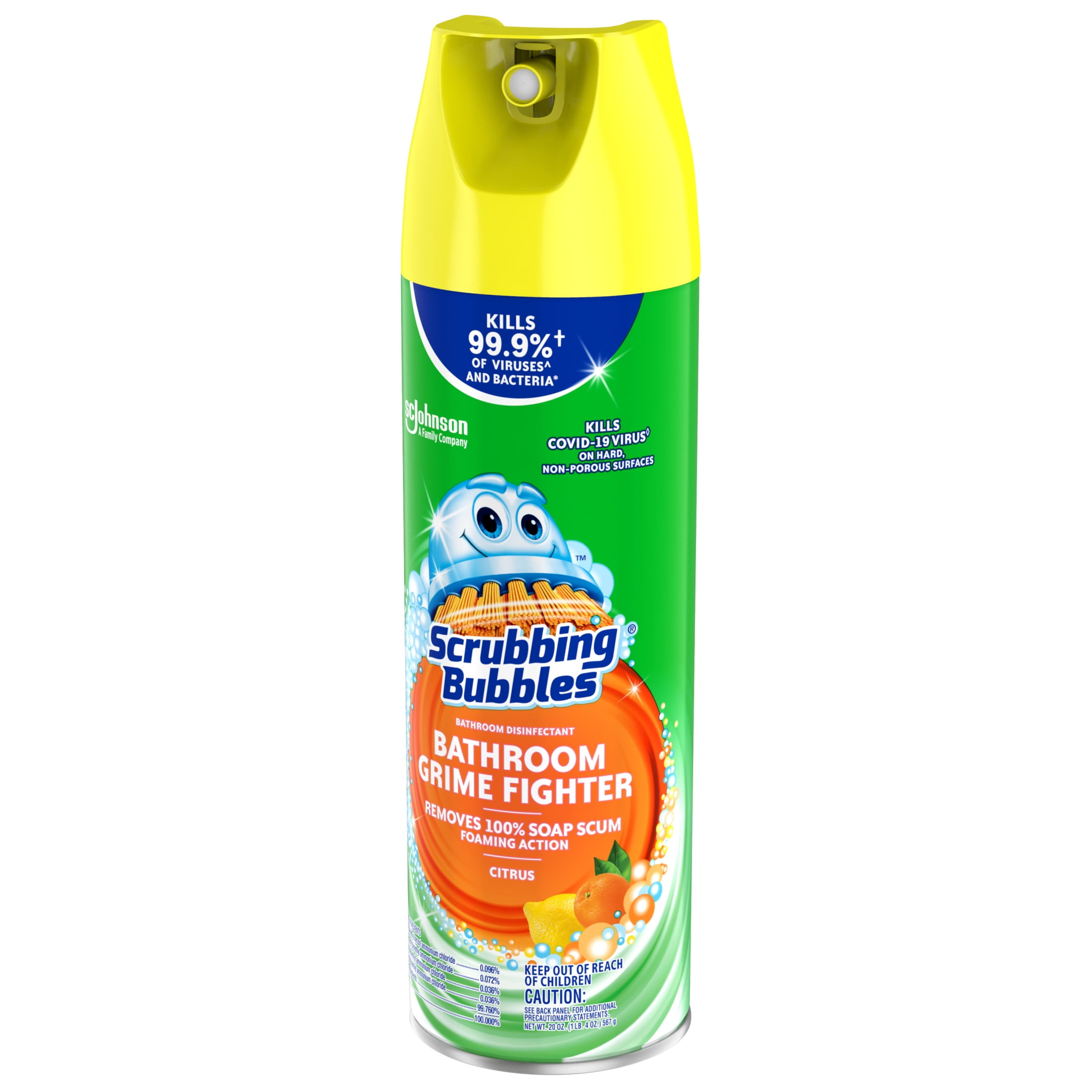 Scrubbing Bubbles Bathroom Grime Fighter Disinfectant Spray, Citrus Scent (20 oz) xk2ah