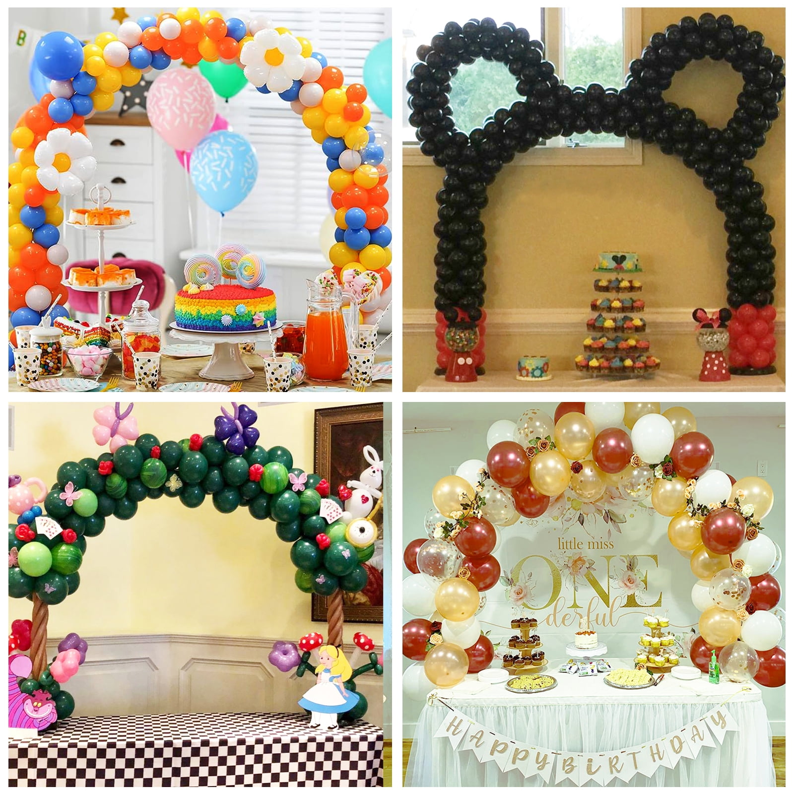 ILSZBKE Adjustable Table Balloon Arch Kit for Party Decorations (White, 12 ft) 9la07
