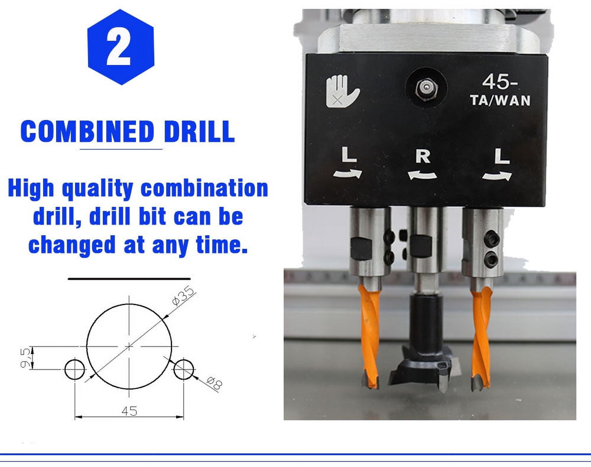 Maisutseb Pneumatic Hinge Boring Insertion Machine Woodworking Drill Press (2.7 in Stroke) zqylq