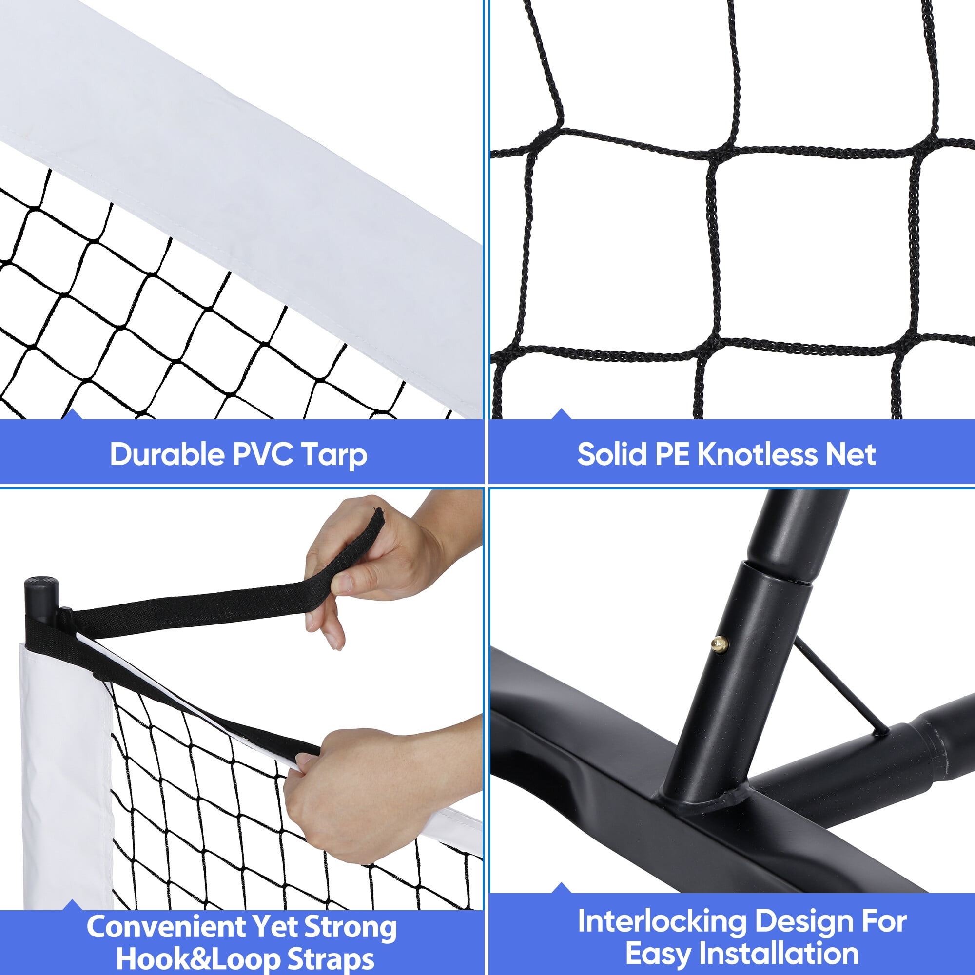 ZenSports Portable Pickleball Net Set, Regulation Size Outdoor Court Equipment (White, 22 ft) bprkj
