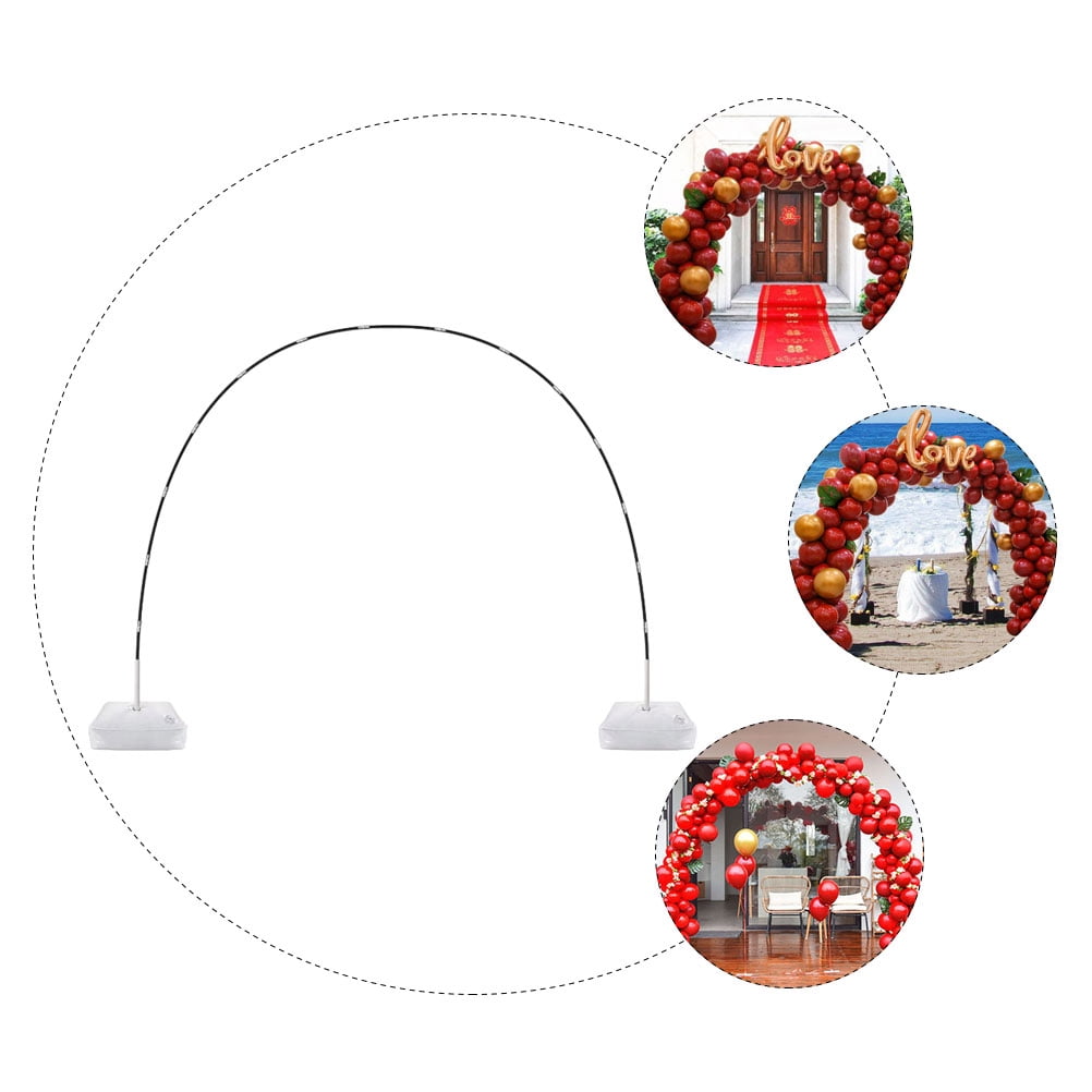 MLINS Adjustable Balloon Arch Stand Kit with Water Fillable Base for Party Decorations (White, 1 Set) s6t5t