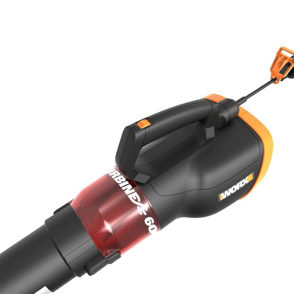 WORX WG520 Turbine 600 Electric Leaf Blower, 600 CFM High-Capacity Airflow (Orange/Black, 18.19 in x 9.76 in x 11.02 in) inixz