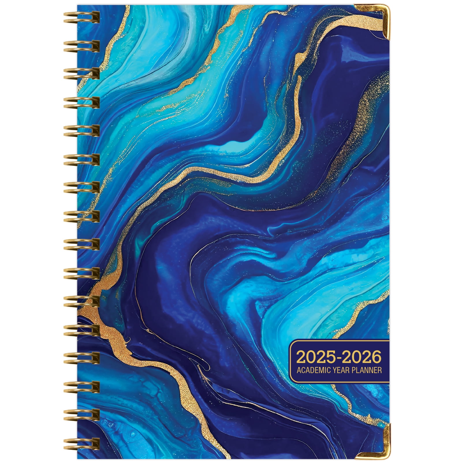 Global Printed Products Academic Planner 2025-2026 (Dark Blue Marble, 5.5 in x 8 in) olgem