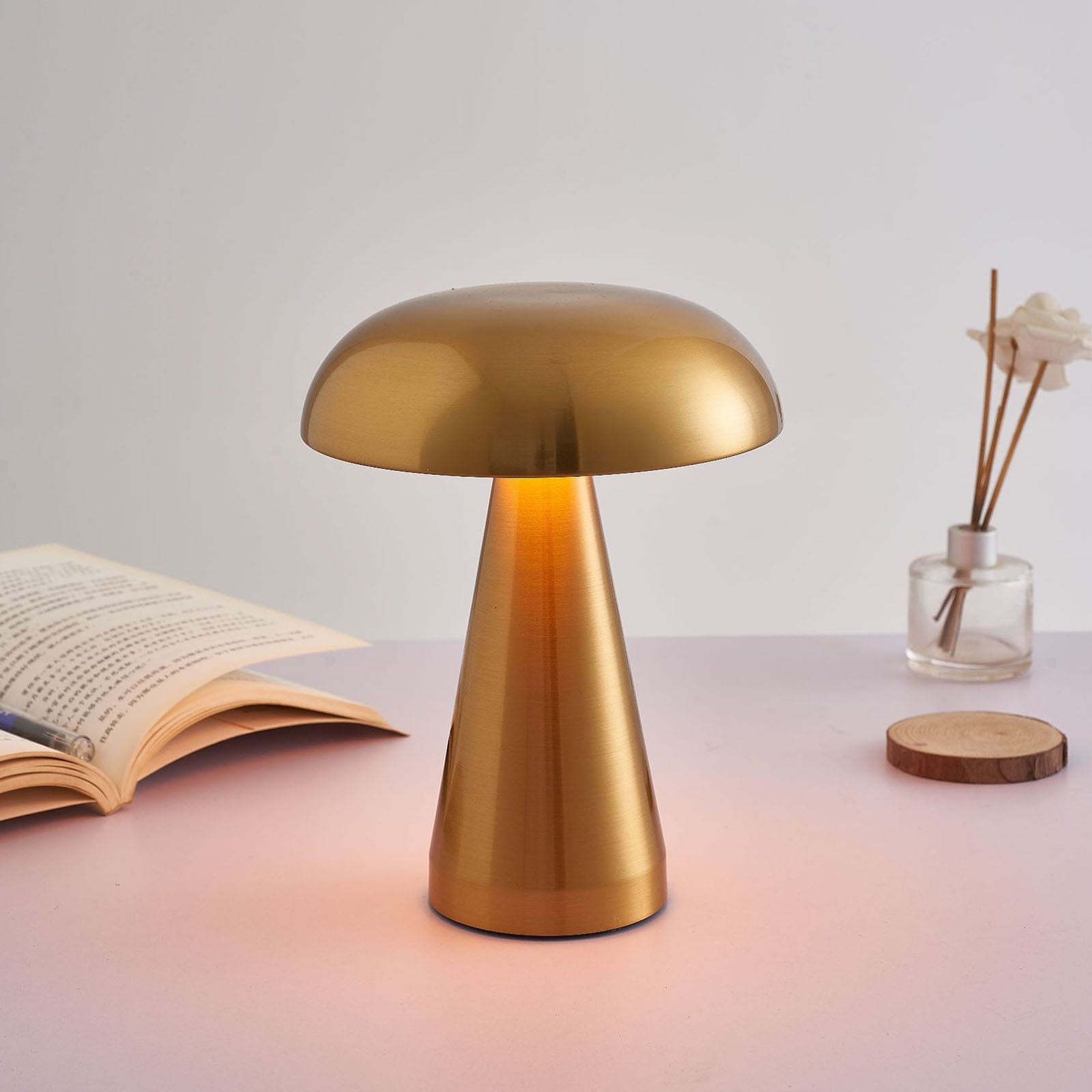 Lignoak LED Bar Table Lamp Cordless Rechargeable Night Light for Bedroom and Patio (Gold, 11 in) lirpq