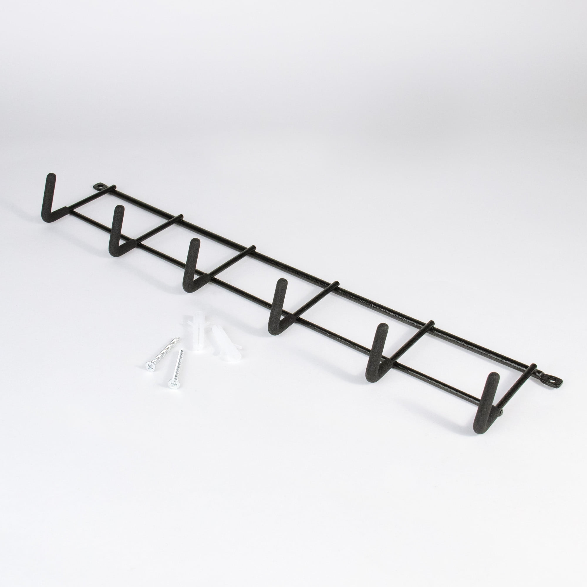 Hyper Tough Steel Multi-Hook Rack, Heavy-Duty Wall Mounted Storage Organizer (Black, 17 in) n39fb