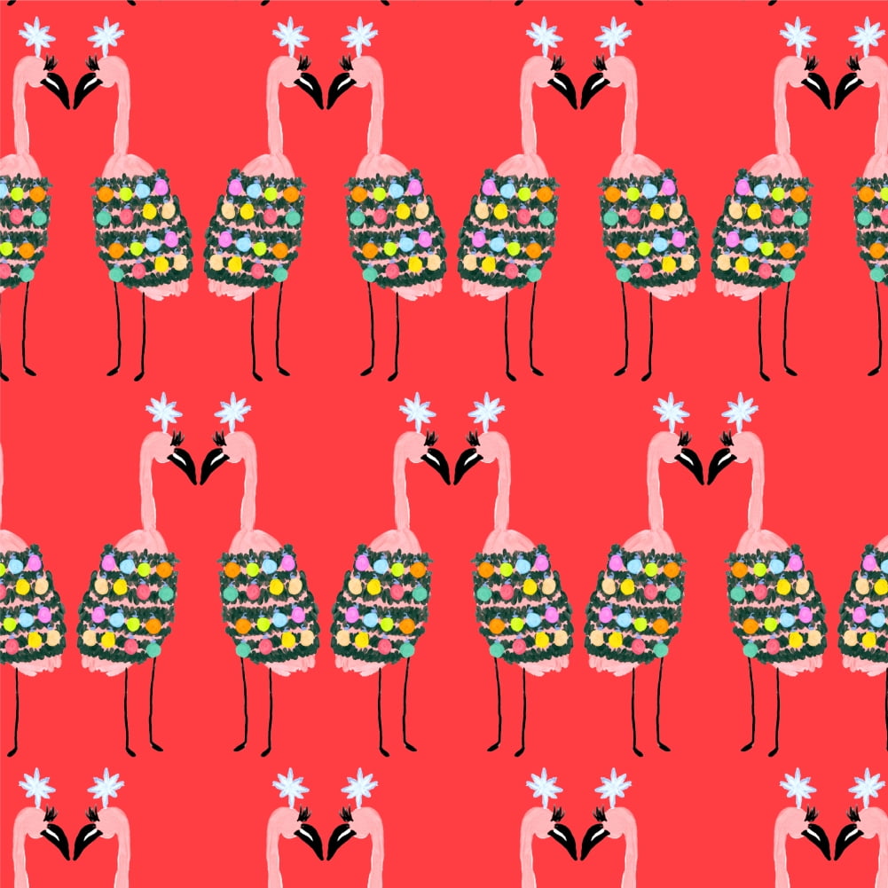 Graphics and More Christmas Flamingos Premium Gift Wrapping Paper (30 in x 72 in) wnk6q