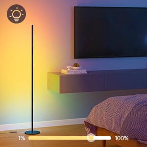 Govee Smart RGBICW Floor Lamp, LED Color Changing Corner Light with Music Sync and Voice Control (59 in) he5vj