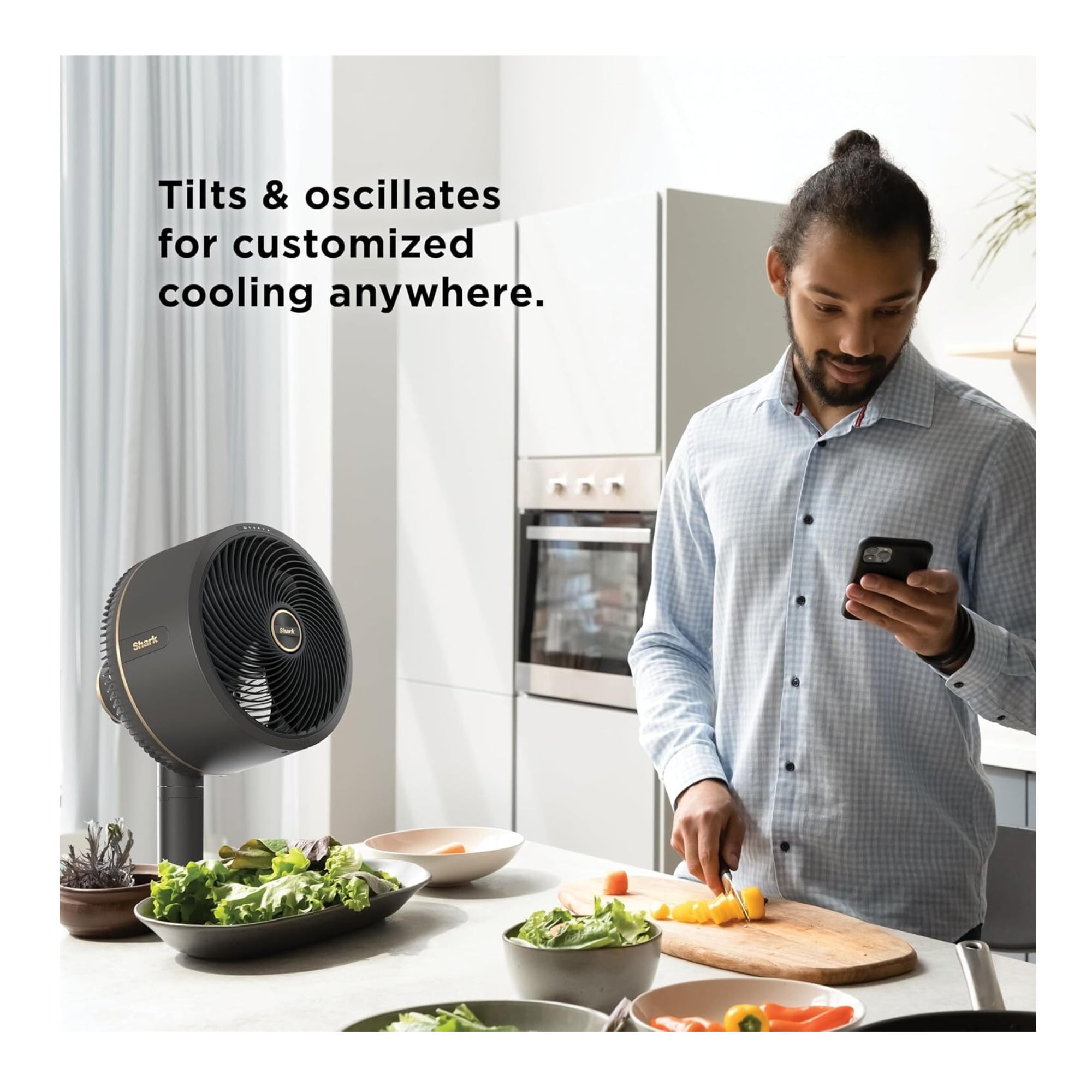 Shark FlexBreeze Portable Pedestal Tabletop Fan (Light Grey, 1 Unit) ah40h