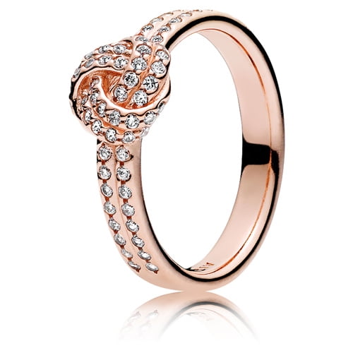 PANDORA Sparkling Love Knot Ring with Clear Cubic Zirconia (Clear, Size 7) cxshx