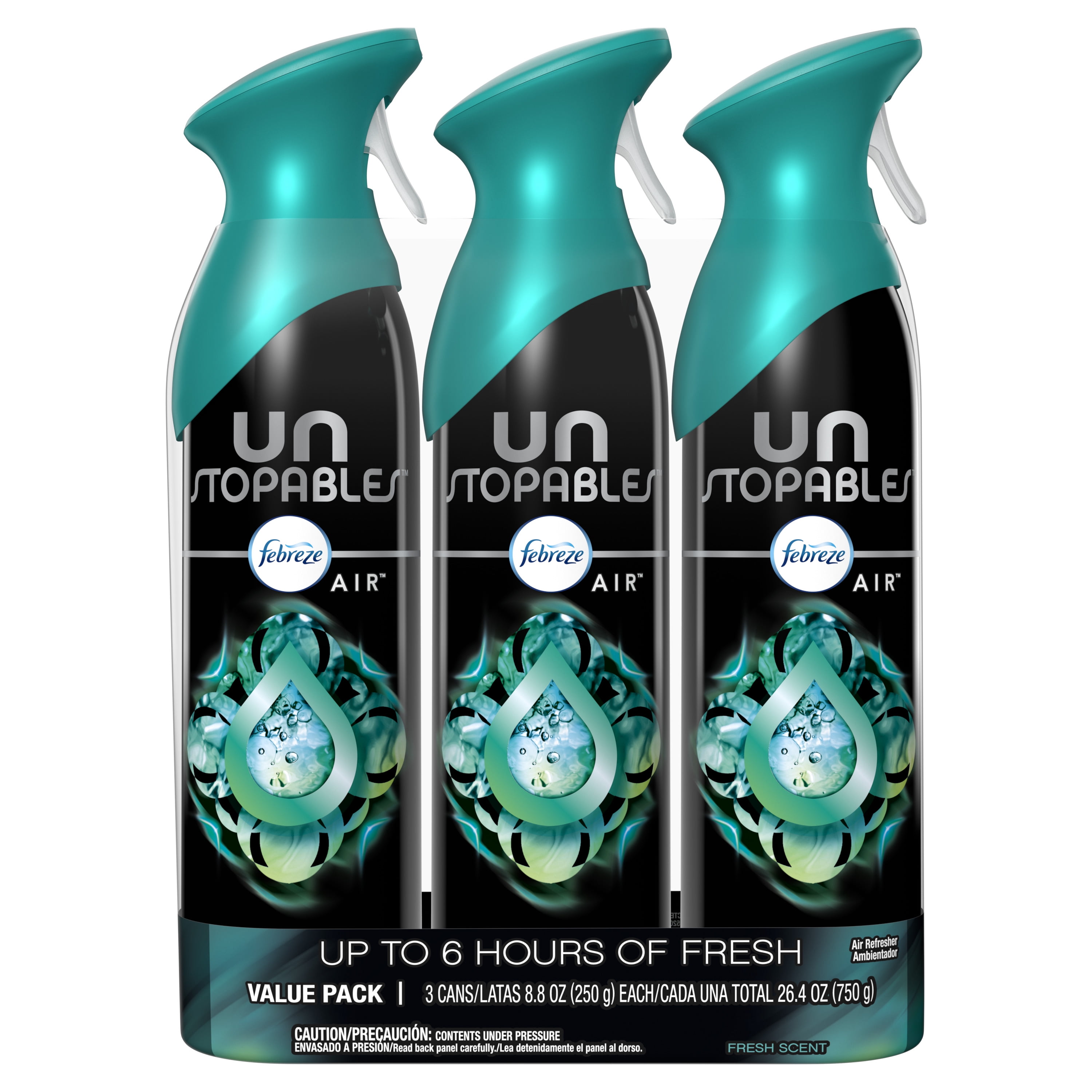 Febreze Unstopables FRESH Air Freshener Spray Long-Lasting Odor Eliminator (Fresh Scent, 3 Pack, 8.8 oz each) i3zz4