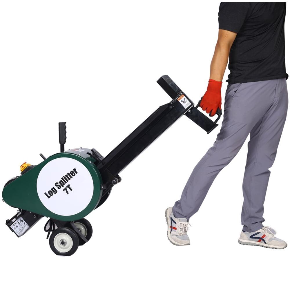 Hmluxury Electric Log Splitter, 7 Ton Horizontal Wood Splitter with 2HP Motor (Double Flywheel, 16A) ul5y1