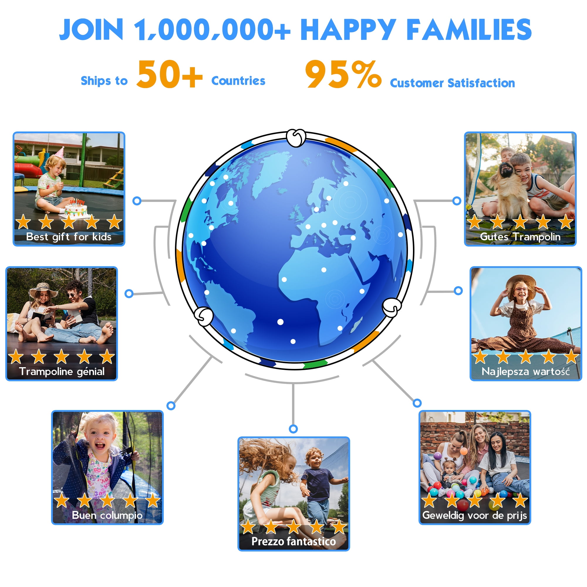 YORIN 14ft Outdoor Recreational Trampoline with Enclosure Net and Ladder (Heavy-Duty, 1400 lb Capacity) ivh4e - Image 10