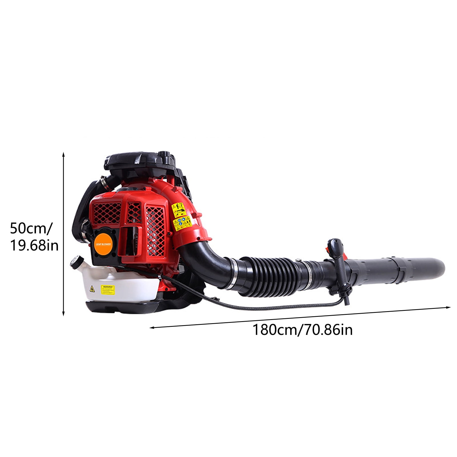 Wharick 80cc Backpack Leaf Blower, 900CFM Gas Powered 2-Stroke Engine for Lawn and Snow Clearing (80cc, 900CFM) 72ree