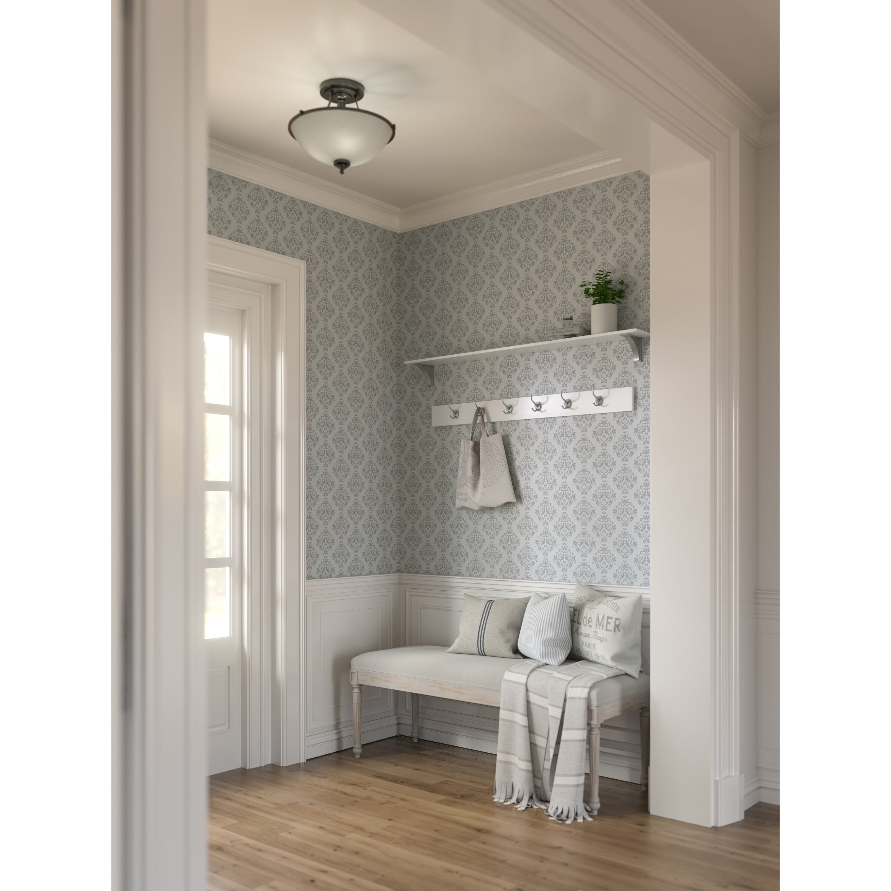 EasyLiner Premium Peel & Stick Wallpaper, Victorian Self-Adhesive Decorative Laminate (20 in. x 18 ft.) ac69h