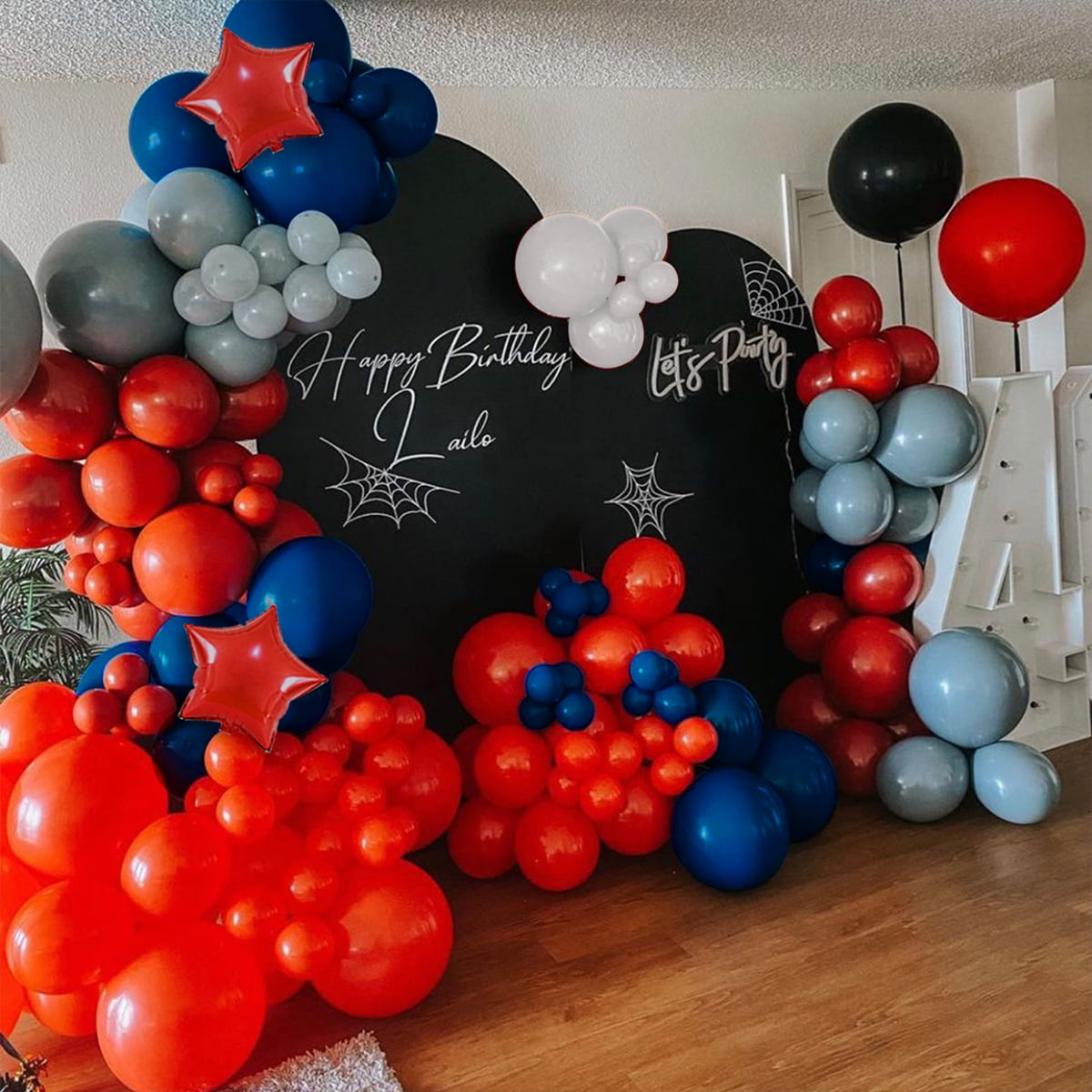 Beyondtrade 117pcs Balloon Garland Arch Kit for Party Backdrop Decoration (Blue, Black, Red, 117 Pieces) fg1x1