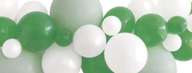 Unique Industries Balloon Arch Kit Matte Latex Decorative Party Supplies (White, Ivory, Green, 27 Count) kfjyp