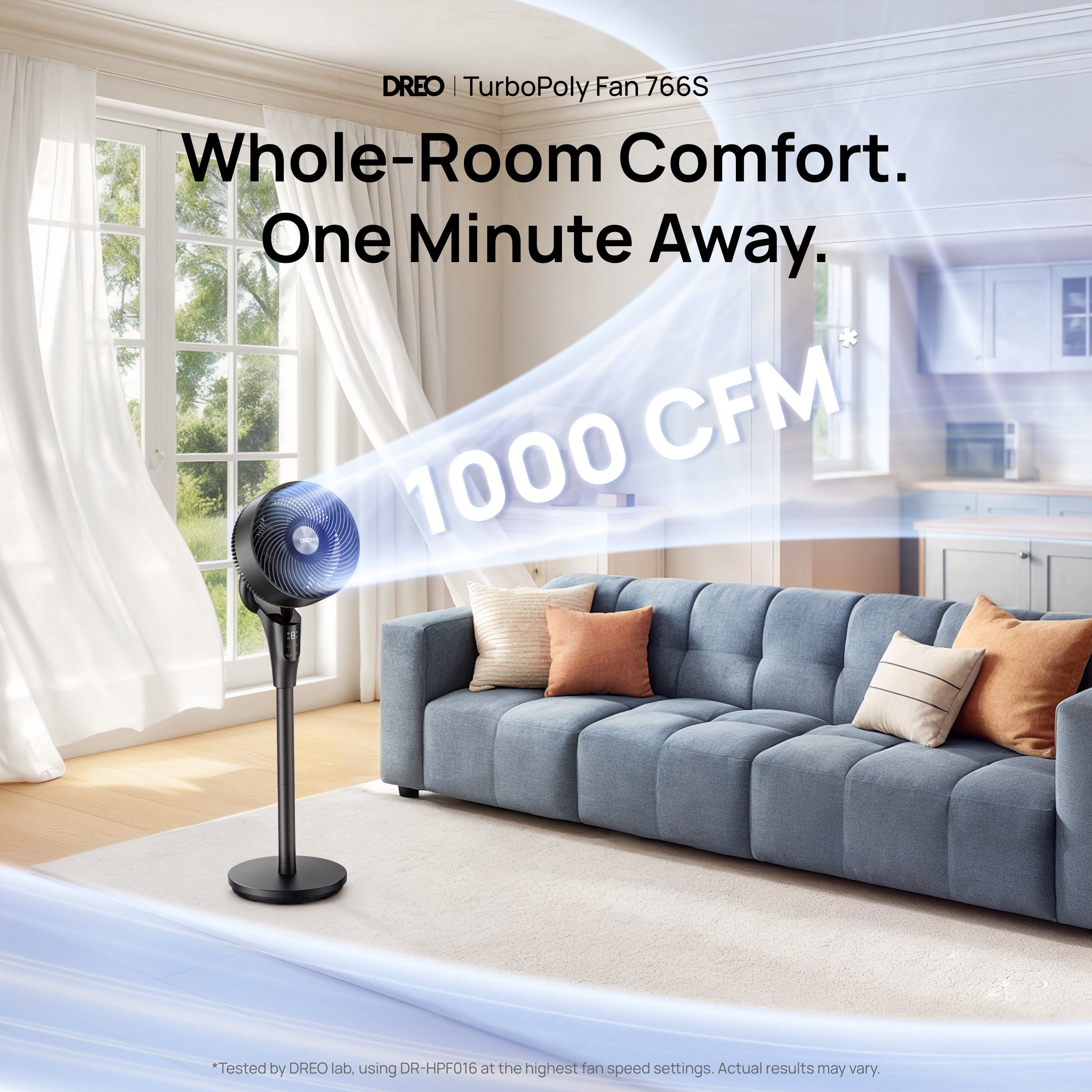 DREO Pedestal Fan, 2-in-1 Adjustable Table and Floor Fan, Ultra Quiet Oscillating Cooling Fan with Remote (Black, 38.1 in) 0hm7r