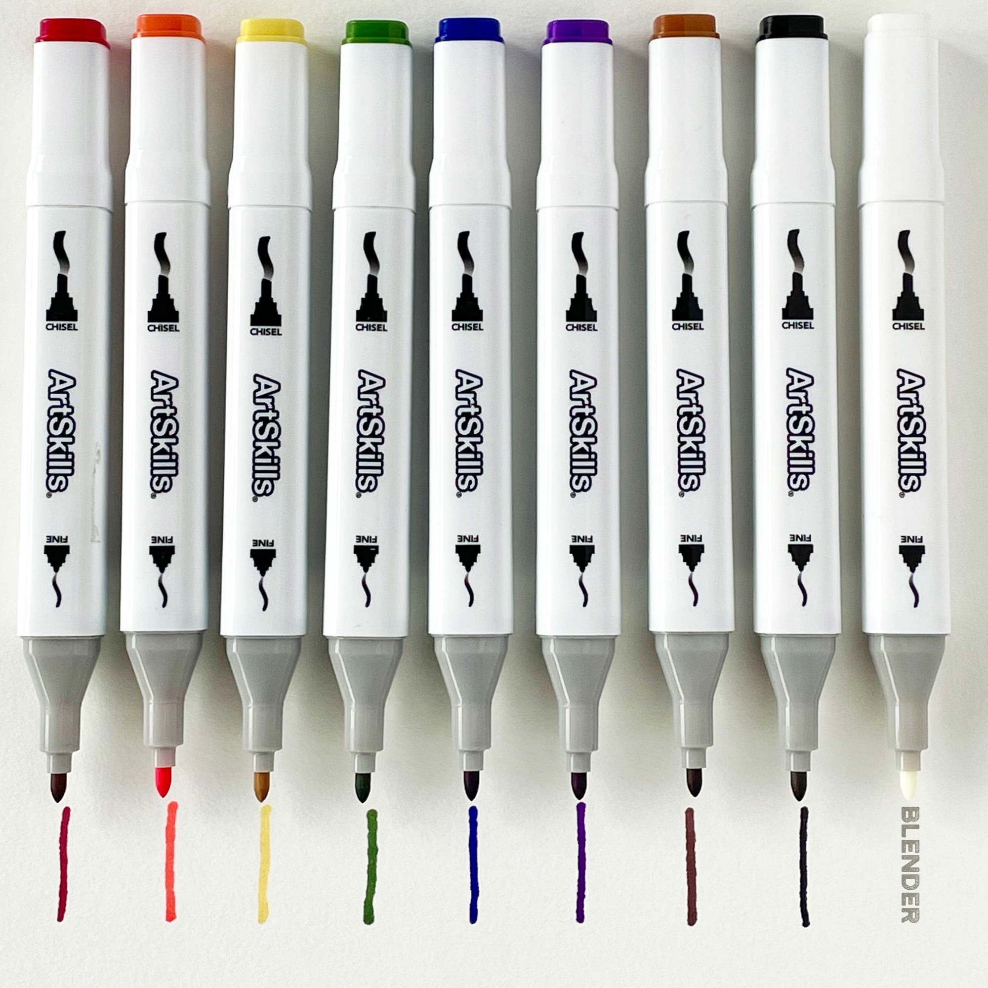 ArtSkills Dual Tip Alcohol Marker Set with 9 in x 12 in Paper Pad (10 Pieces) 4mtxv