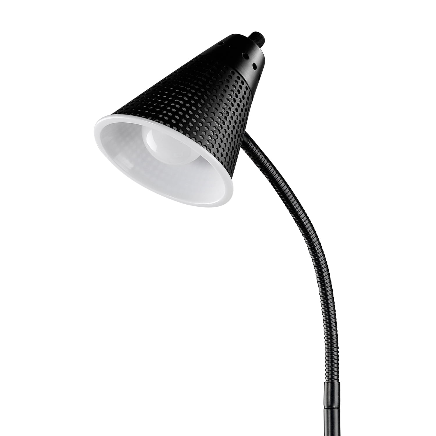 Globe Electric Novogratz Modern LED Floor Lamp with Adjustable Gooseneck and Mesh Shade (Matte Black, 59 in) f1h4v