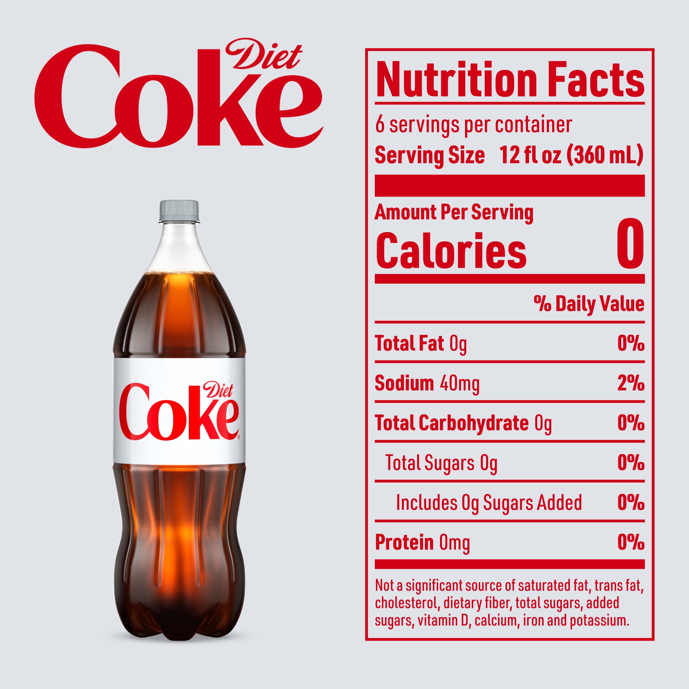 Diet Coke Carbonated Soft Drink, Zero Calorie Refreshing Soda (67.6 fl oz) h2m89