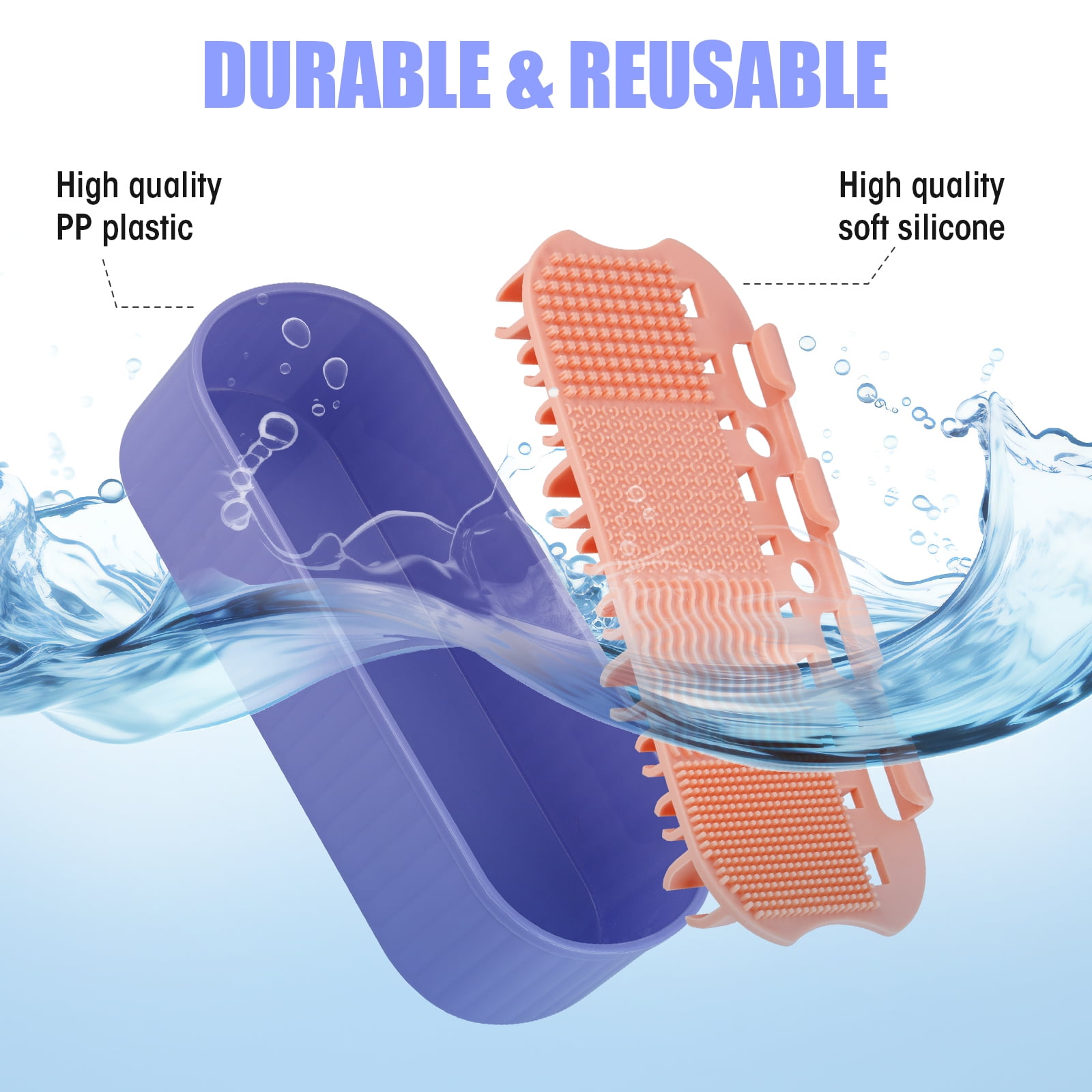 NiHome Portable Makeup Brush Cleaning Organizer and Drying Case (Clear, 8.6 in x 3.5 in x 2.2 in) w9ds4