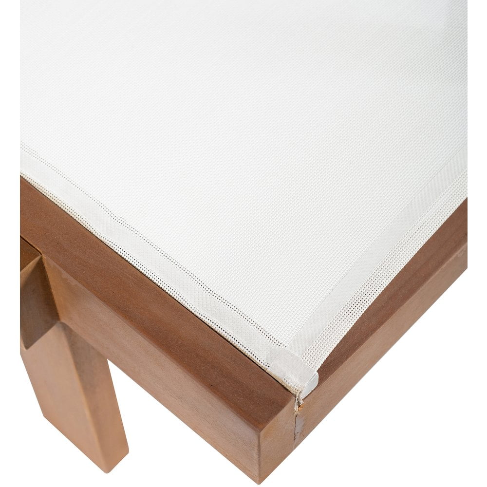 Meridian Furniture Tulum Outdoor Patio Lounger, Adjustable Teak Wood Sun Chair (Off White, 32.6 in) h9n8y