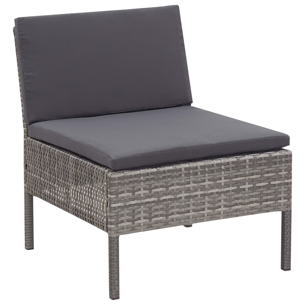 vidaXL 6-Piece Outdoor Patio Sectional Sofa Set with Coffee Table (Grey, 6-Piece Set) jaun0