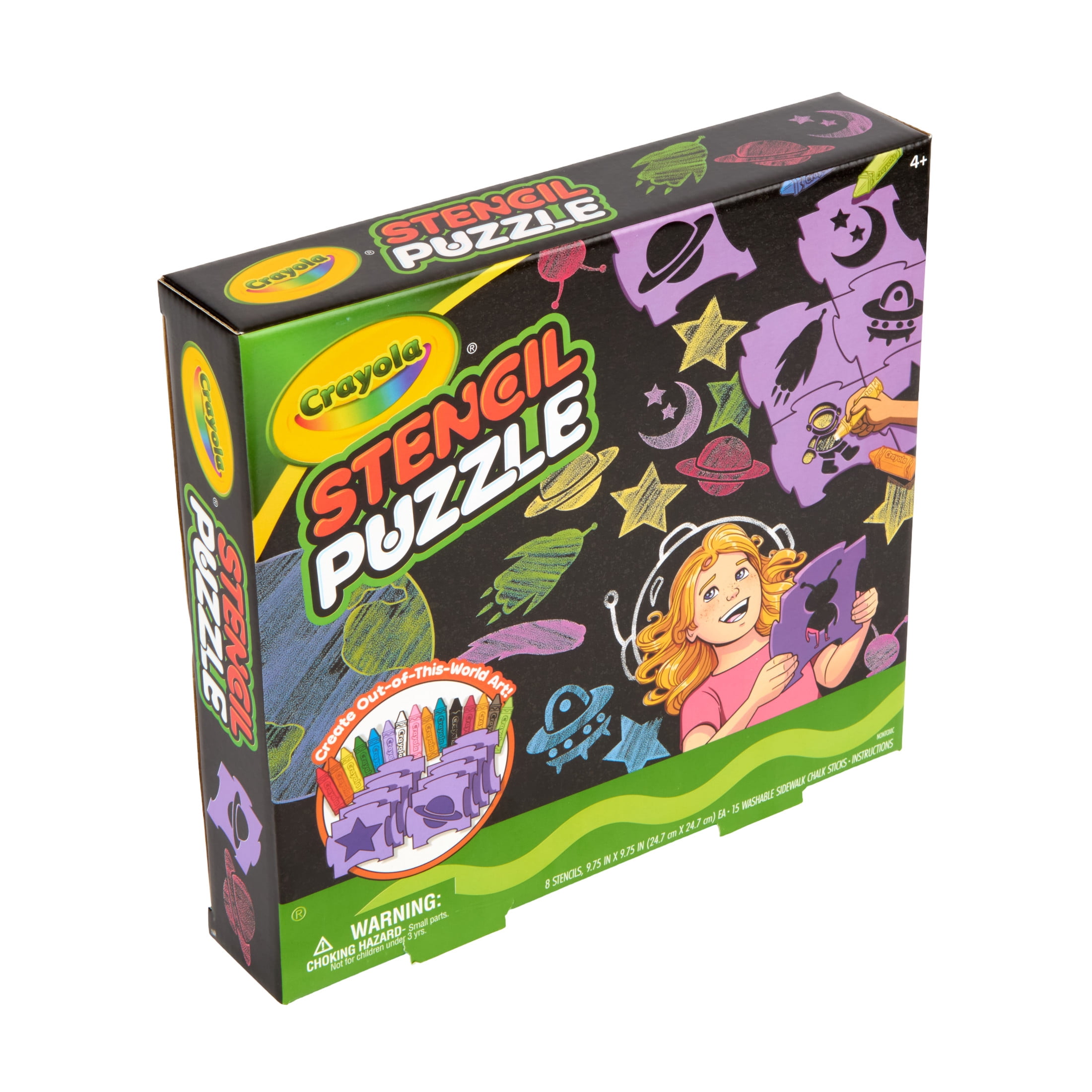 Crayola Sidewalk Chalk Stencils and Washable Chalk Sticks Set (8 Stencils, 15 Sticks) itlhz