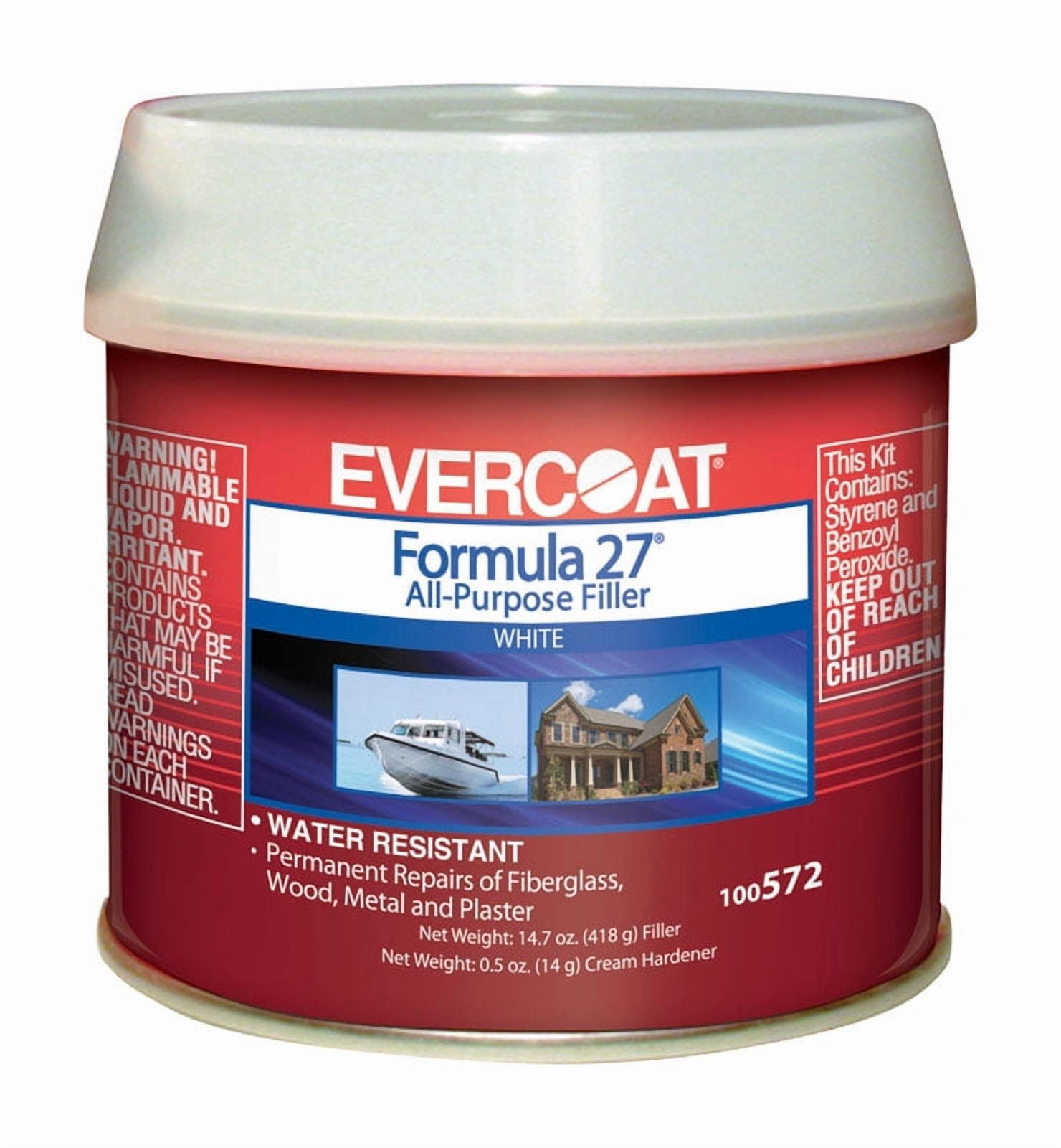 Evercoat Formula 27 Fiberglass Repair Filler Heavy-Duty Adhesive (White, 8 fl oz) 1uvmq