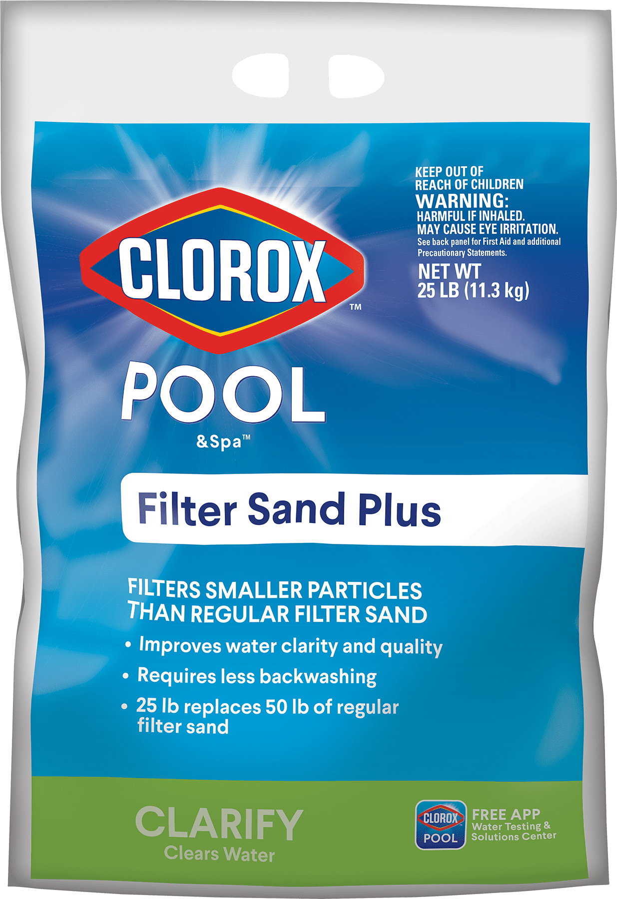 Clorox Pool&Spa Filter Granular Sand with Clarifier for Swimming Pool Maintenance (25 lb) g7xox