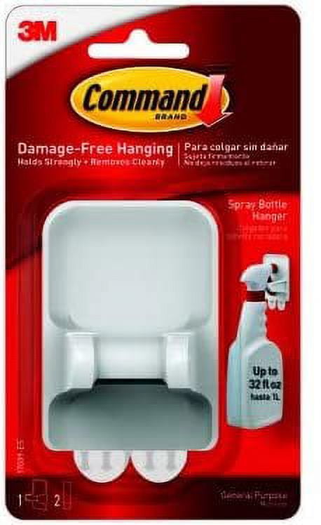 Command Spray Bottle Hanger, Damage-Free Adhesive Organizer for Kitchen and Laundry (White, 2 Pack) 5vvd0
