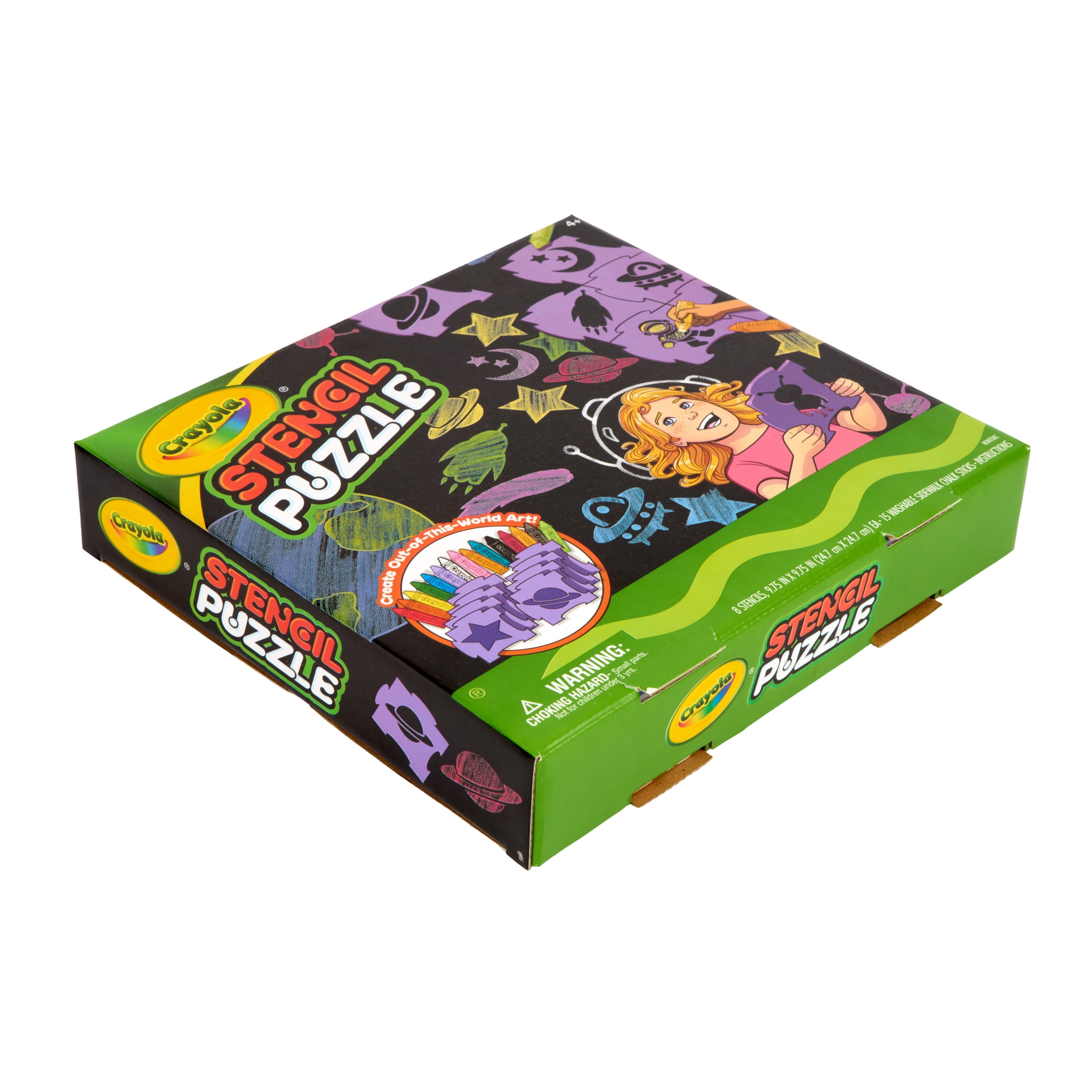 Crayola Sidewalk Chalk Stencils and Washable Chalk Sticks Set (8 Stencils, 15 Sticks) itlhz